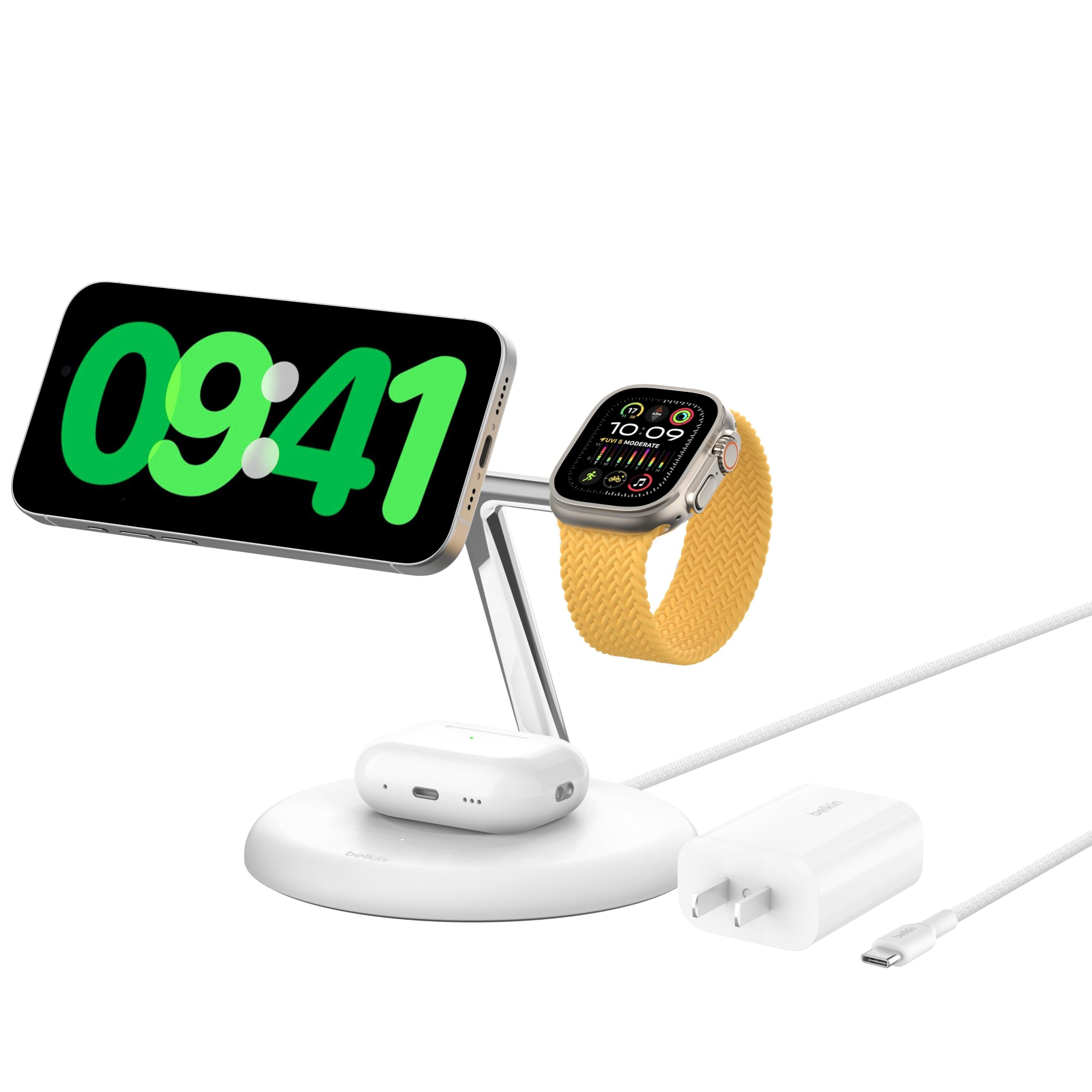 Soporte De Carga Inalámbrico Belkin Magsafe 3 En 1 Para Iphone - Venta Internacional. $4,484