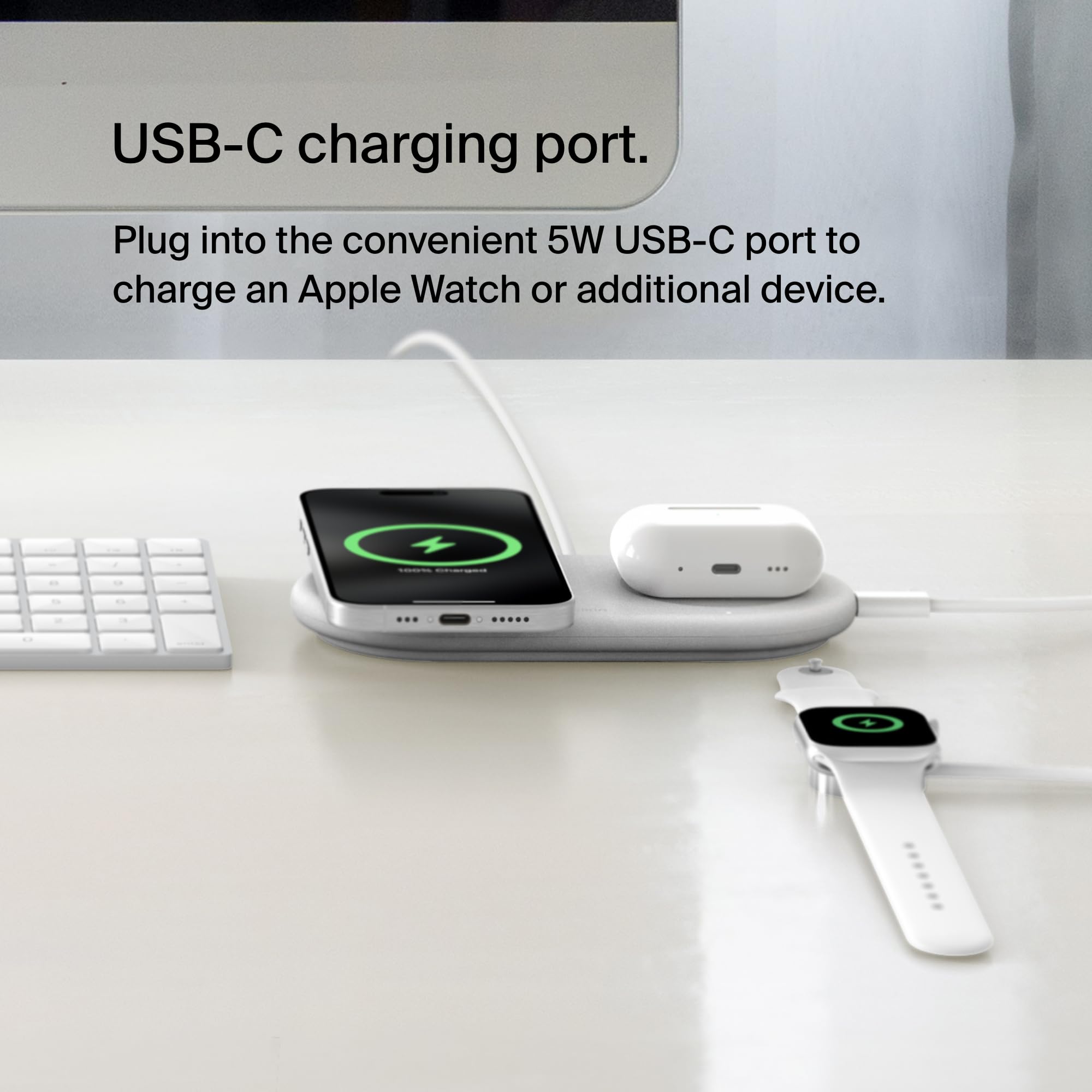 Foto 4 pulgar | Base De Carga Inalámbrica Belkin Boostcharge Pro 2 En 1 Blanca - Venta Internacional.