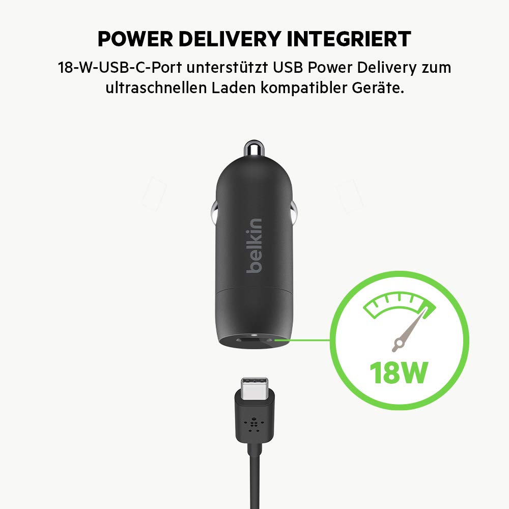 Foto 3 pulgar | Cargador De Coche Belkin Usb-c De 18 W Con Cable Usb-c A Lightning De 1,2 M - Venta Internacional.