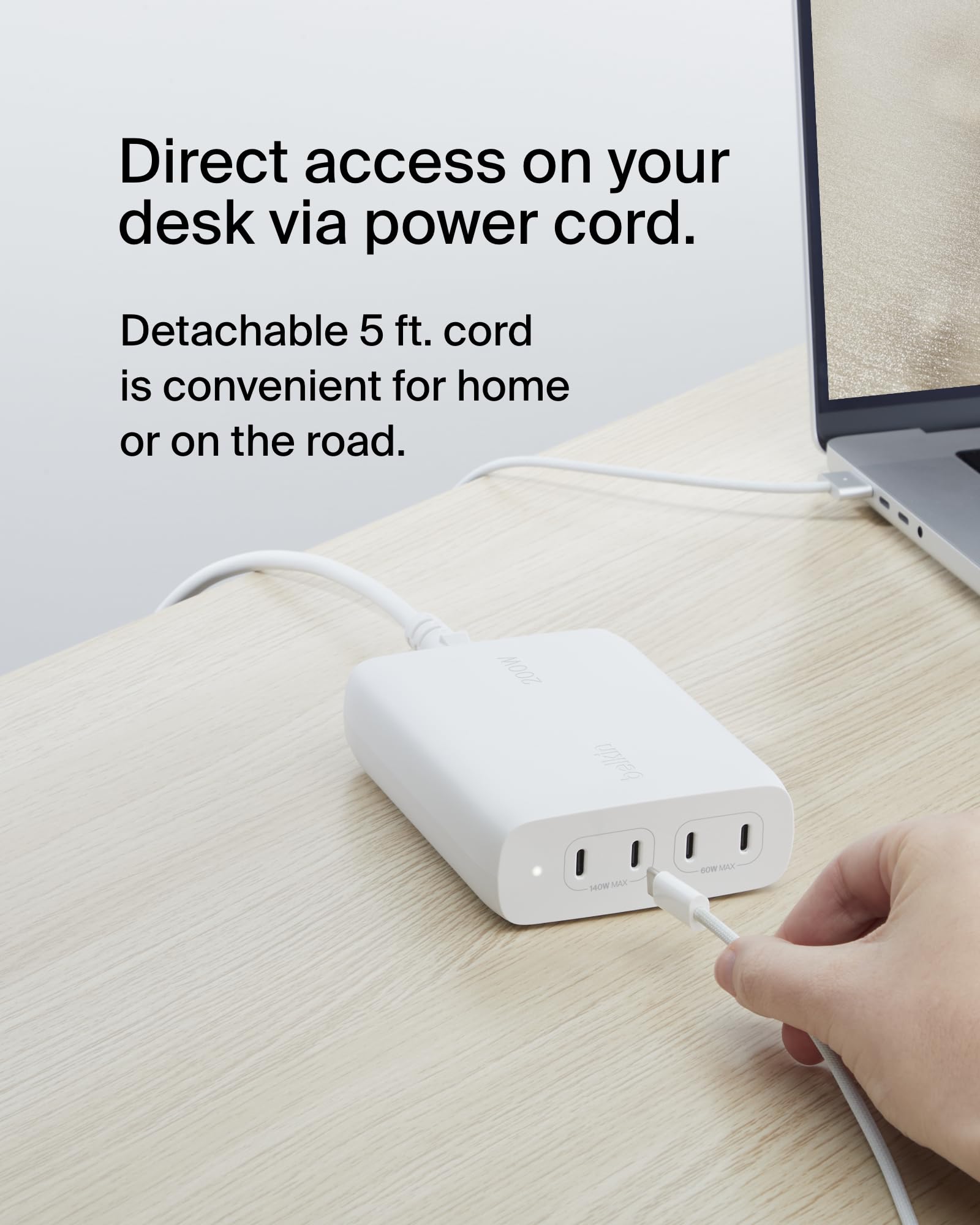 Foto 4 | Cargador De Pared Belkin Boostcharge Pro De 4 Puertos Usb-c De 200 W - Venta Internacional.