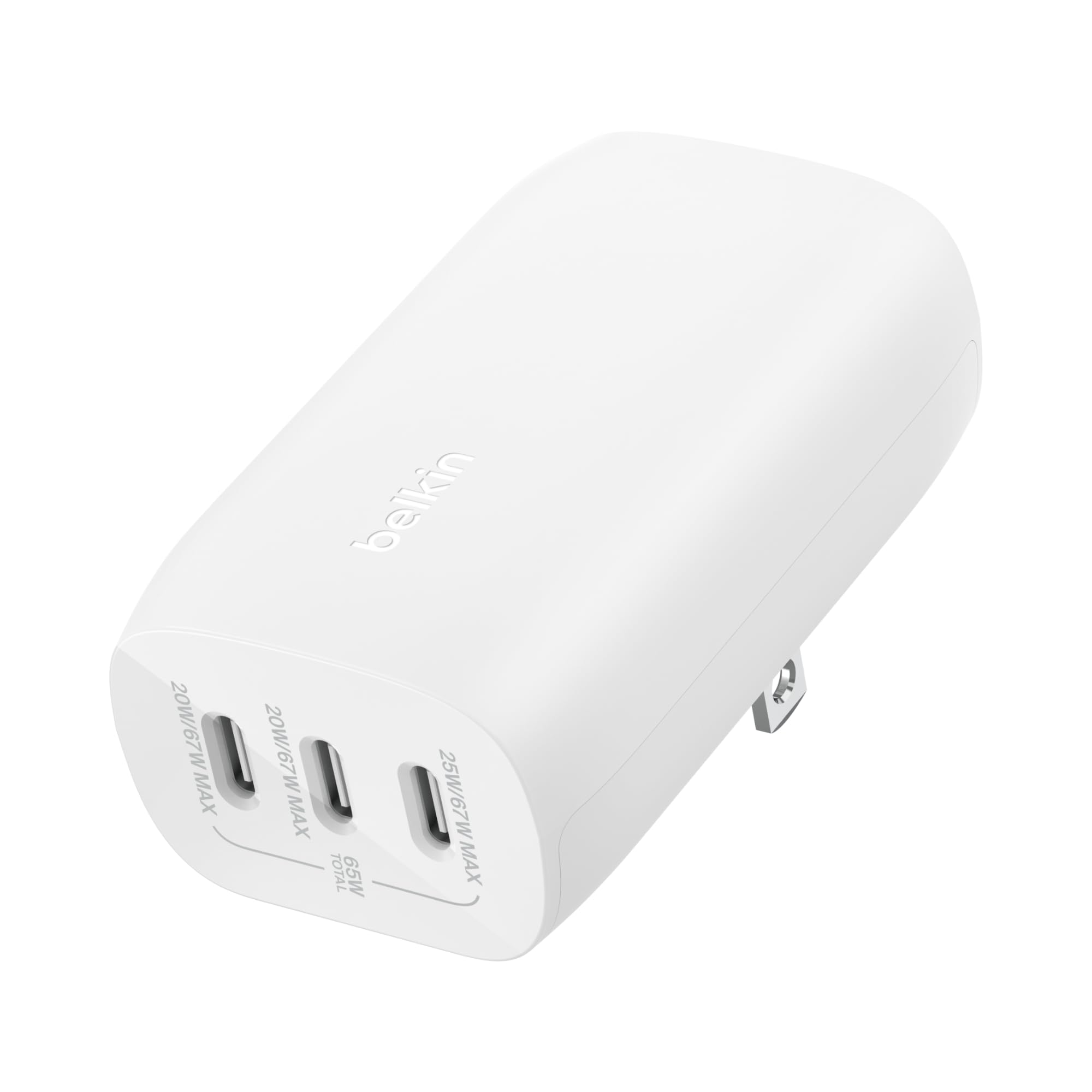 Cargador de Pared Belkin Boostcharge 3 Puertos Usb-c 67w Blanco - Venta Internacional