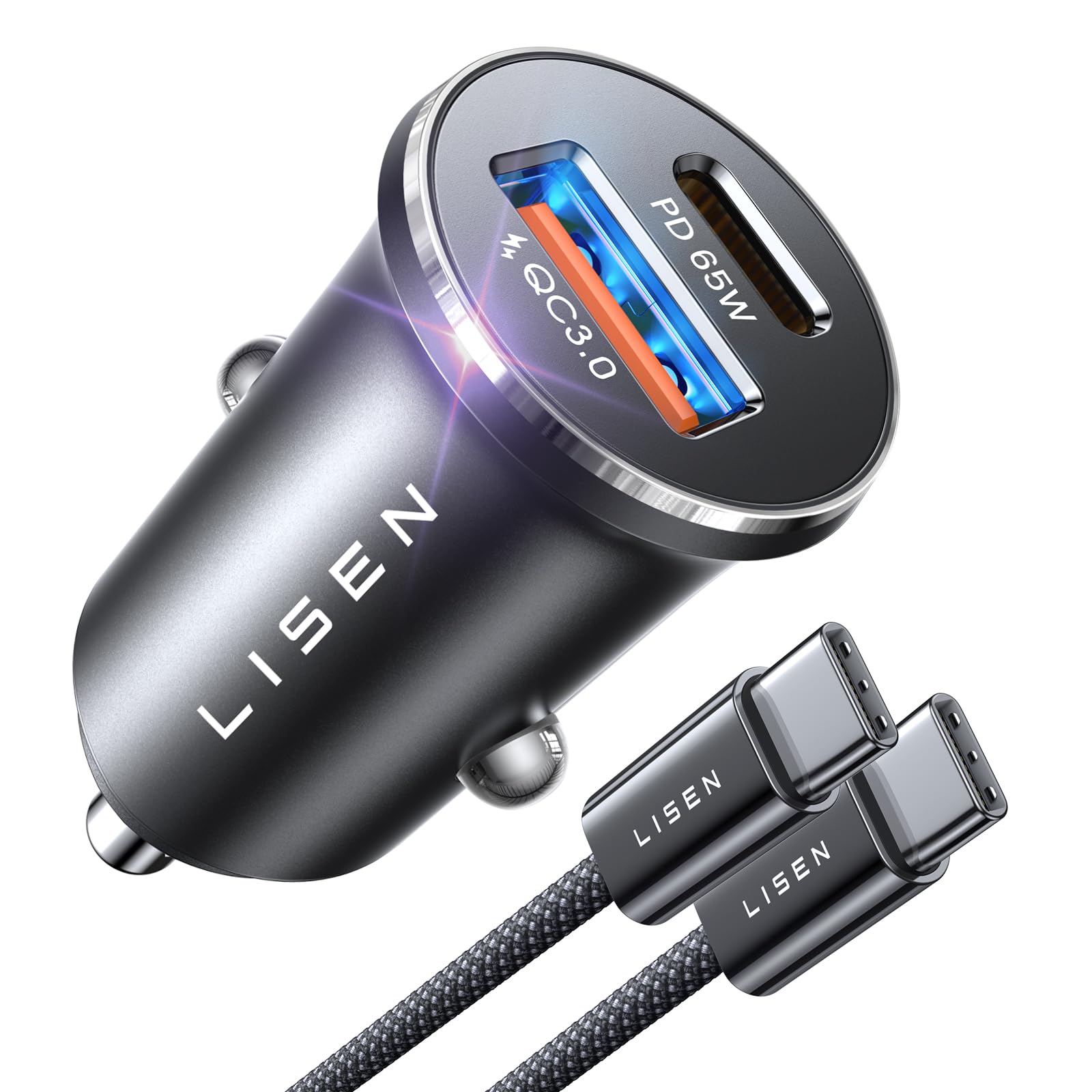 Cargador De Coche Lisen 95 W Usb C De Carga Rápida Para Iphone Ipad - Venta Internacional.