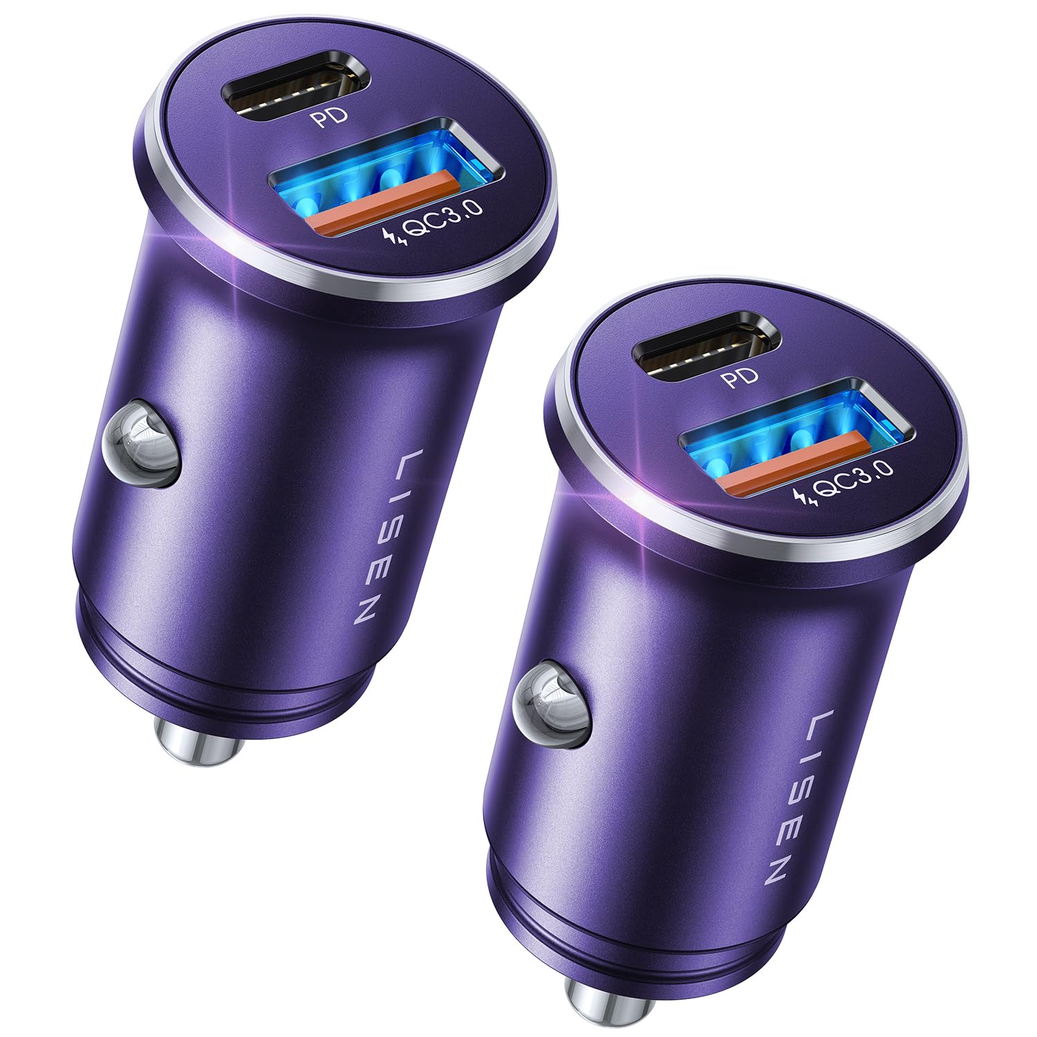 Adaptador Usb C Para Cargador De Coche Lisen, 48 W, 2 Unidades, Color Morado - Venta Internacional.