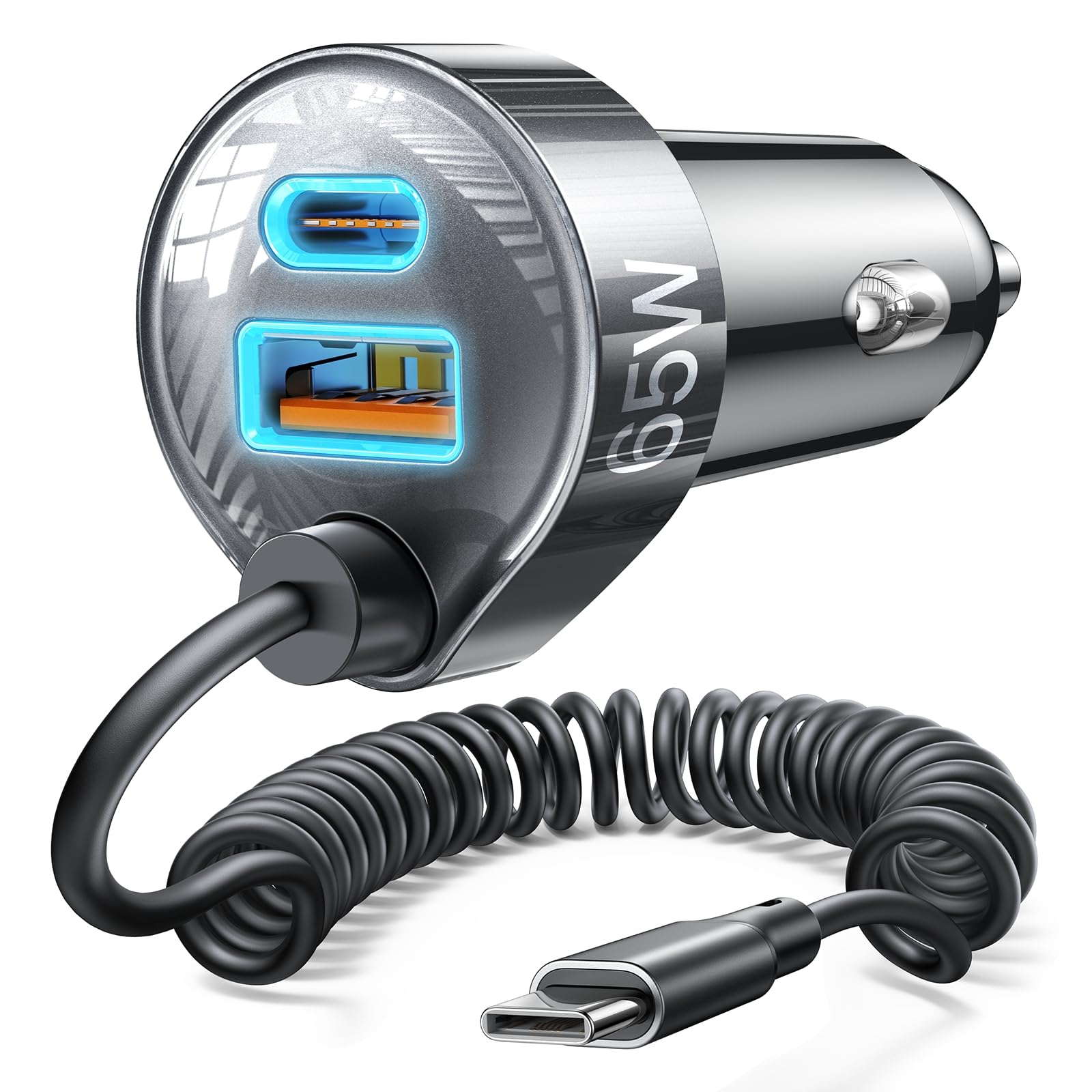 Cargador De Coche Lisen 65w Usb C De Carga Rápida Para Iphone 15/15 Pro - Venta Internacional.