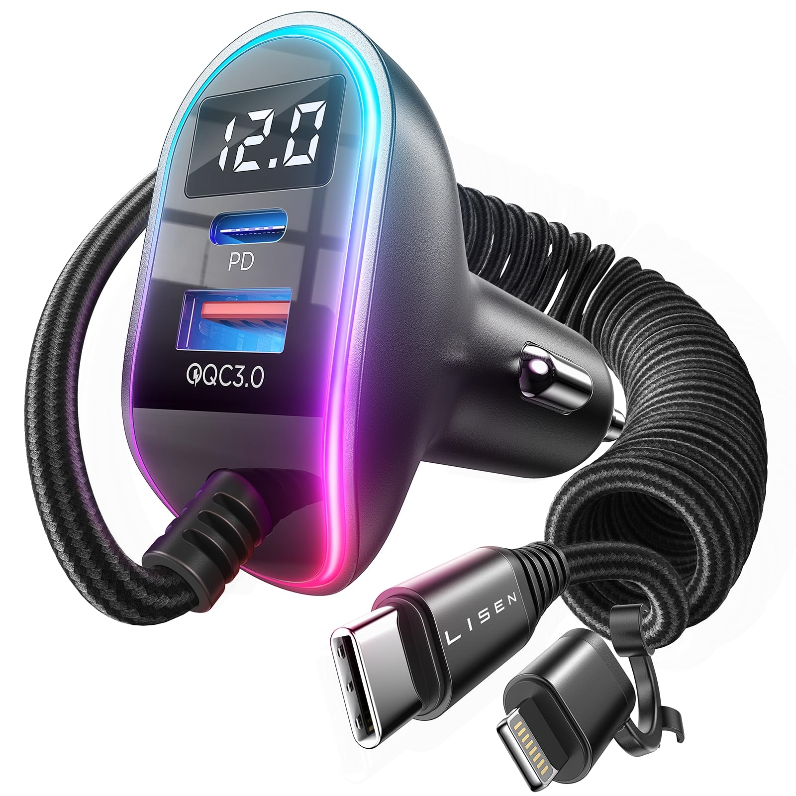 Foto 1 | Cargador De Coche Lisen Usb C 96w Pd36w De Carga Rápida Para Iphone - Venta Internacional.