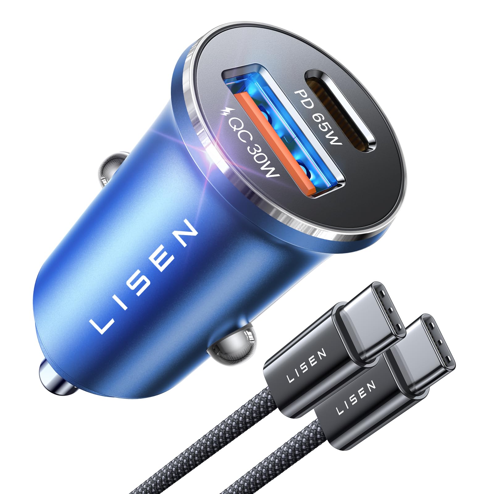 Adaptador De Cargador De Coche Lisen Usb C Fast Charge 95w Pd65w Plateado - Venta Internacional. $718