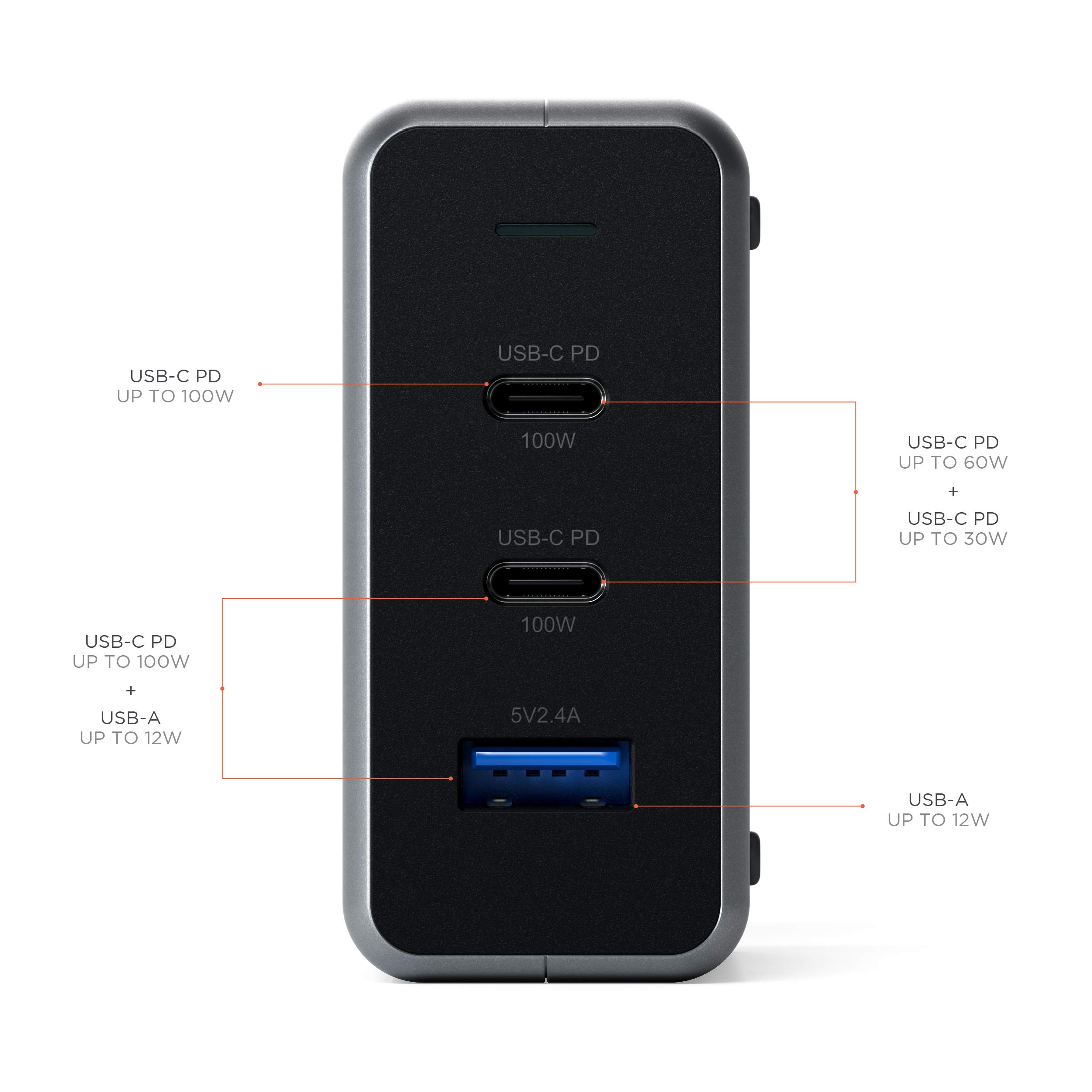 Foto 3 | Estación De Carga Satechi 100w Usb C Pd Gan Para Macbook Pro/air - Venta Internacional.