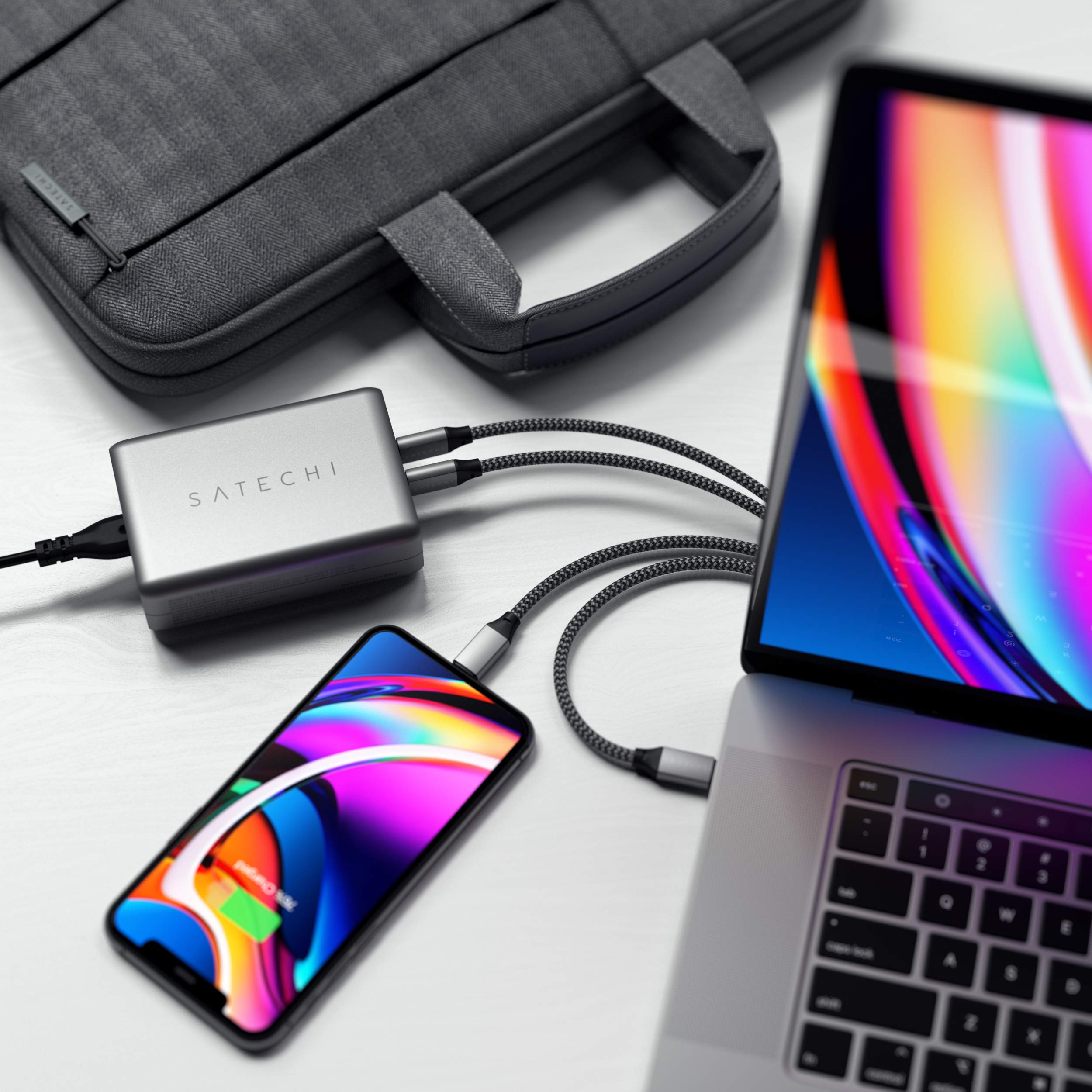 Foto 6 | Estación De Carga Satechi 100w Usb C Pd Gan Para Macbook Pro/air - Venta Internacional.