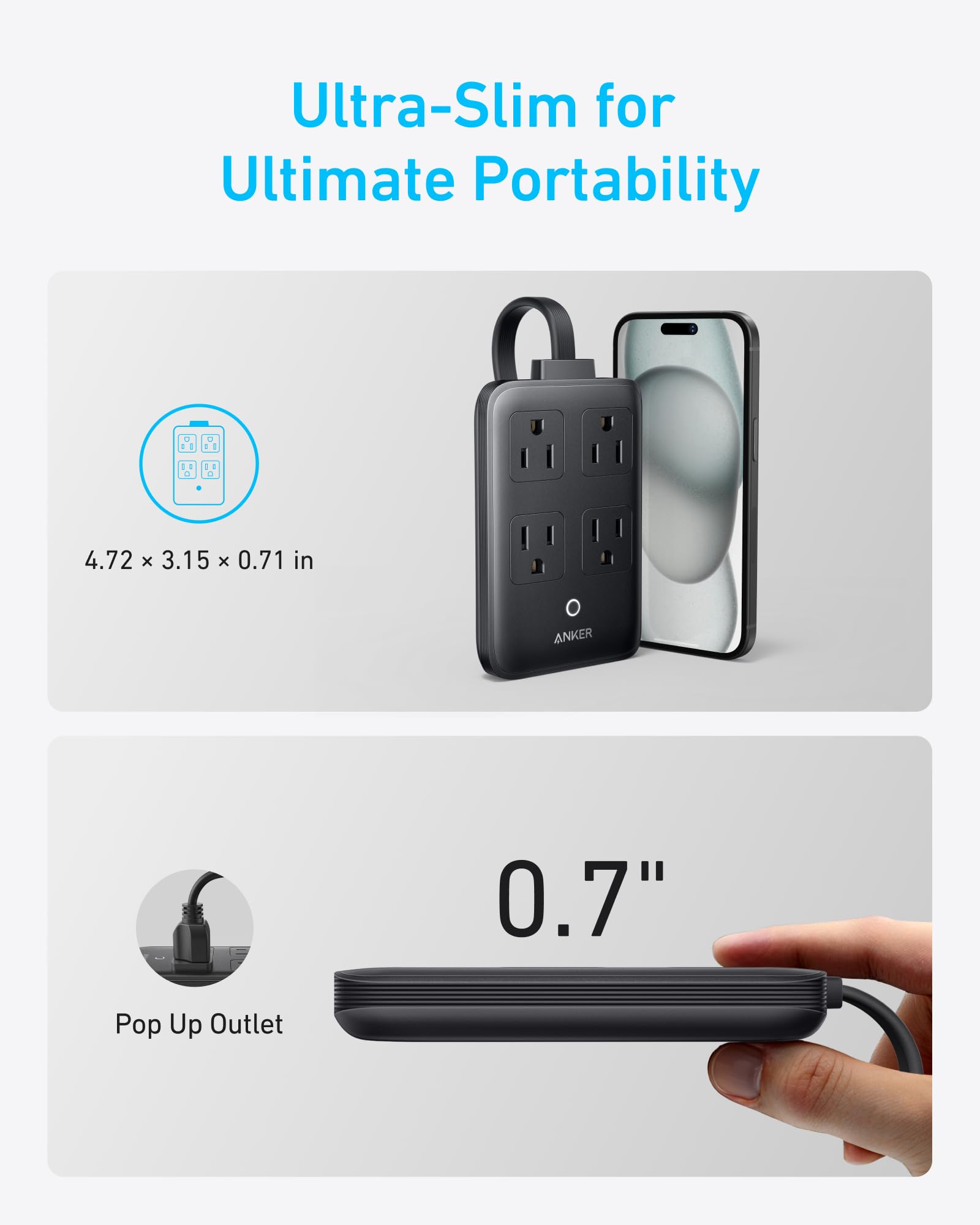 Foto 4 pulgar | Estación De Carga Anker Power Strip Usb-c 8 En 1 De 20 W, Cable De 5 Pies - Venta Internacional.