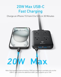 Foto 4 | Estación De Carga Anker Power Strip Usb-c 8 En 1 De 20 W, Cable De 5 Pies - Venta Internacional.
