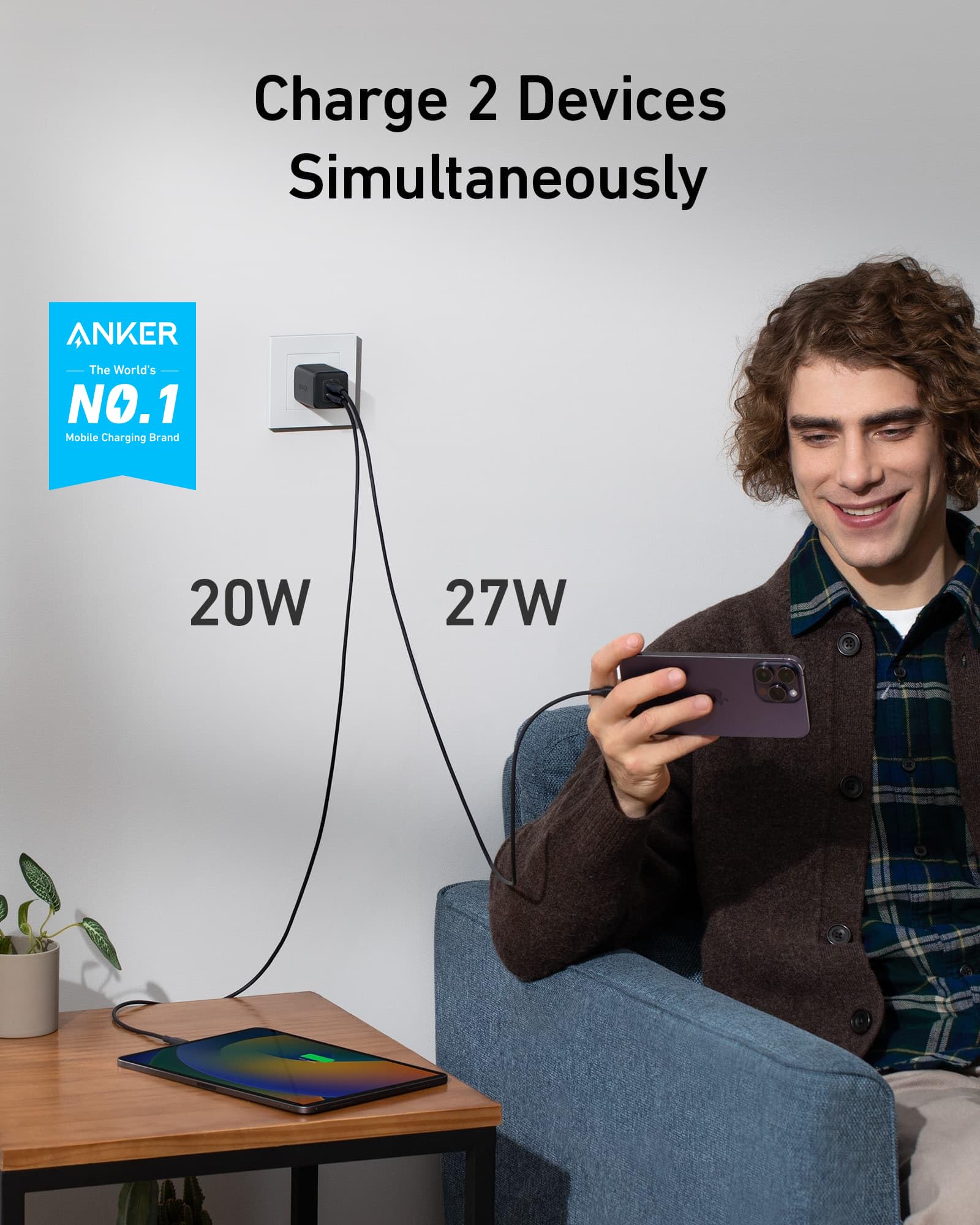 Foto 3 pulgar | Cargador Anker Nano De 47 W Con Puerto Usb C 2 Para Iphone Galaxy Black - Venta Internacional.