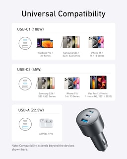 Foto 7 | Cargador De Coche Anker Iphone 16 Usb-c 167,5 W De 3 Puertos Para Iphone - Venta Internacional.