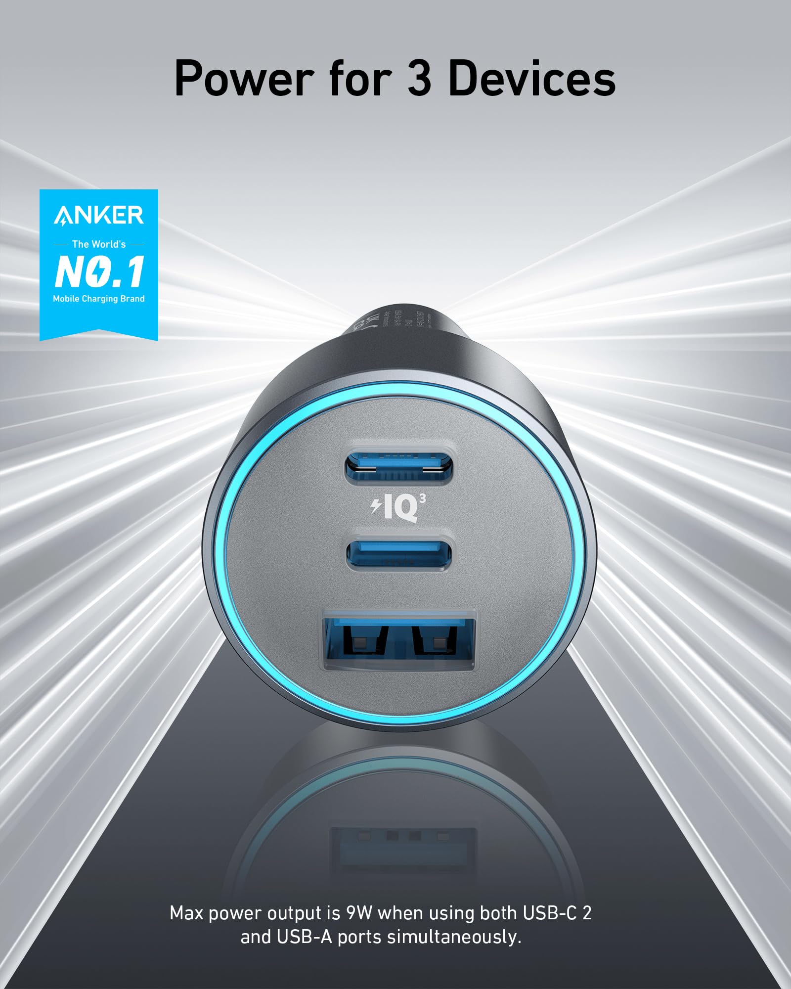 Foto 3 pulgar | Cargador De Coche Anker 535, 67 W, 3 Puertos, Usb-c Pd, Cargador Rápido Para Iphone 16 - Venta Internacional.