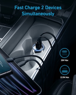 Foto 4 | Adaptador De Cargador De Coche Anker Usb-c De 52,5 W Con Poweriq 3.0 De 30 W - Venta Internacional.