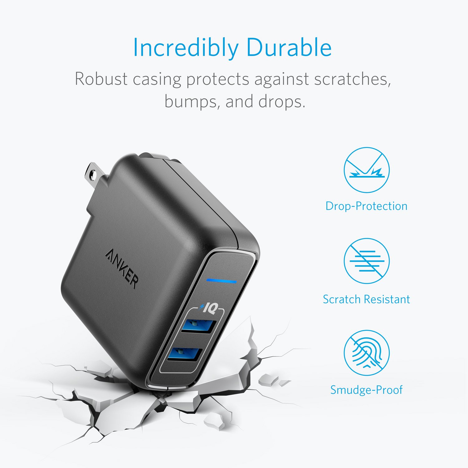 Foto 5 | Cargador Usb Cargador De Pared Anker Elite De Doble Puerto De 24 W - Venta Internacional.