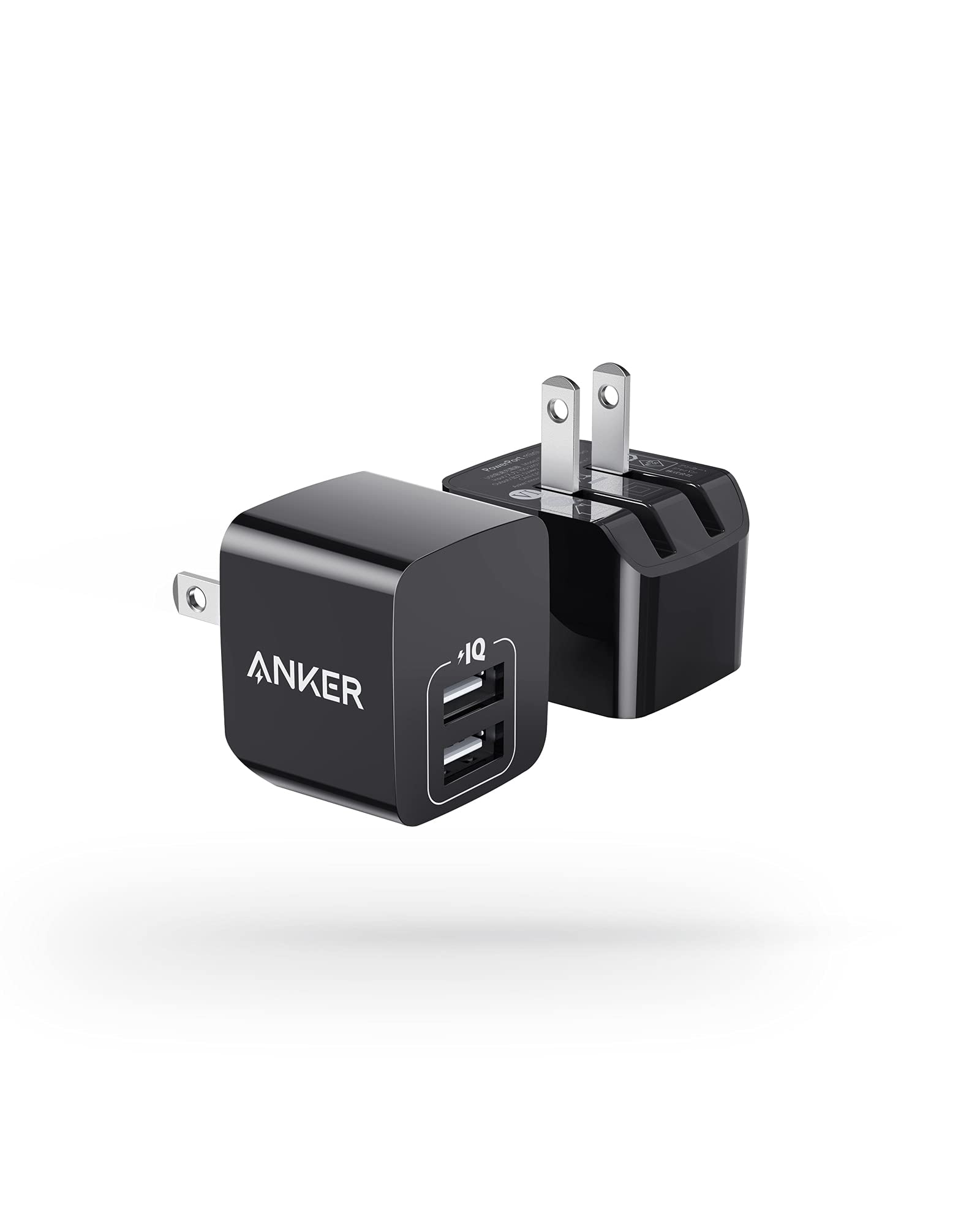 Cargador Usb Anker, Paquete De 2 Unidades, Doble Puerto, 12 W, Cargador De Pared Negro - Venta Internacional.