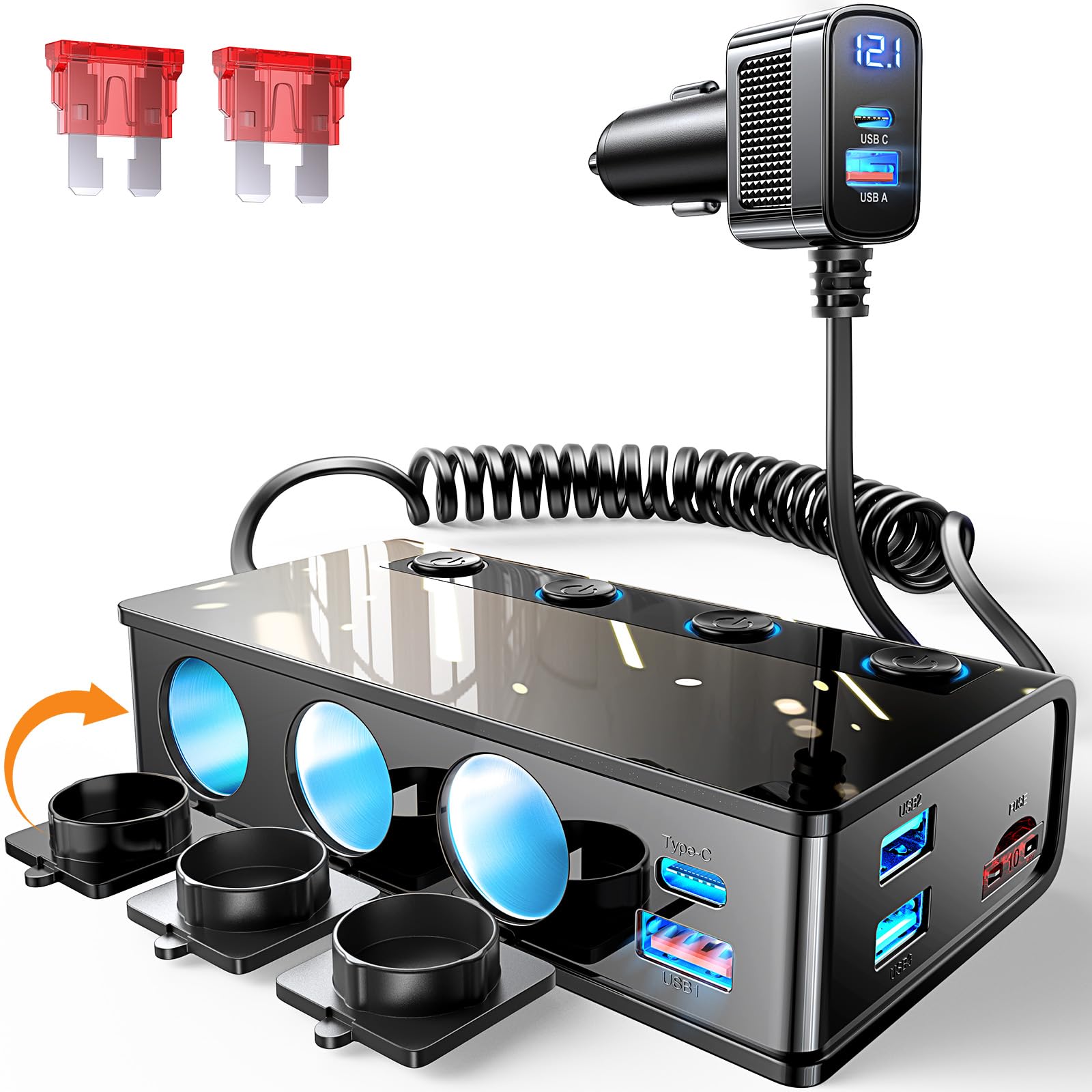 Adaptador Divisor De Encendedor De Cigarrillos Lisen 191w Para Camión Y Automóvil - Venta Internacional. $726