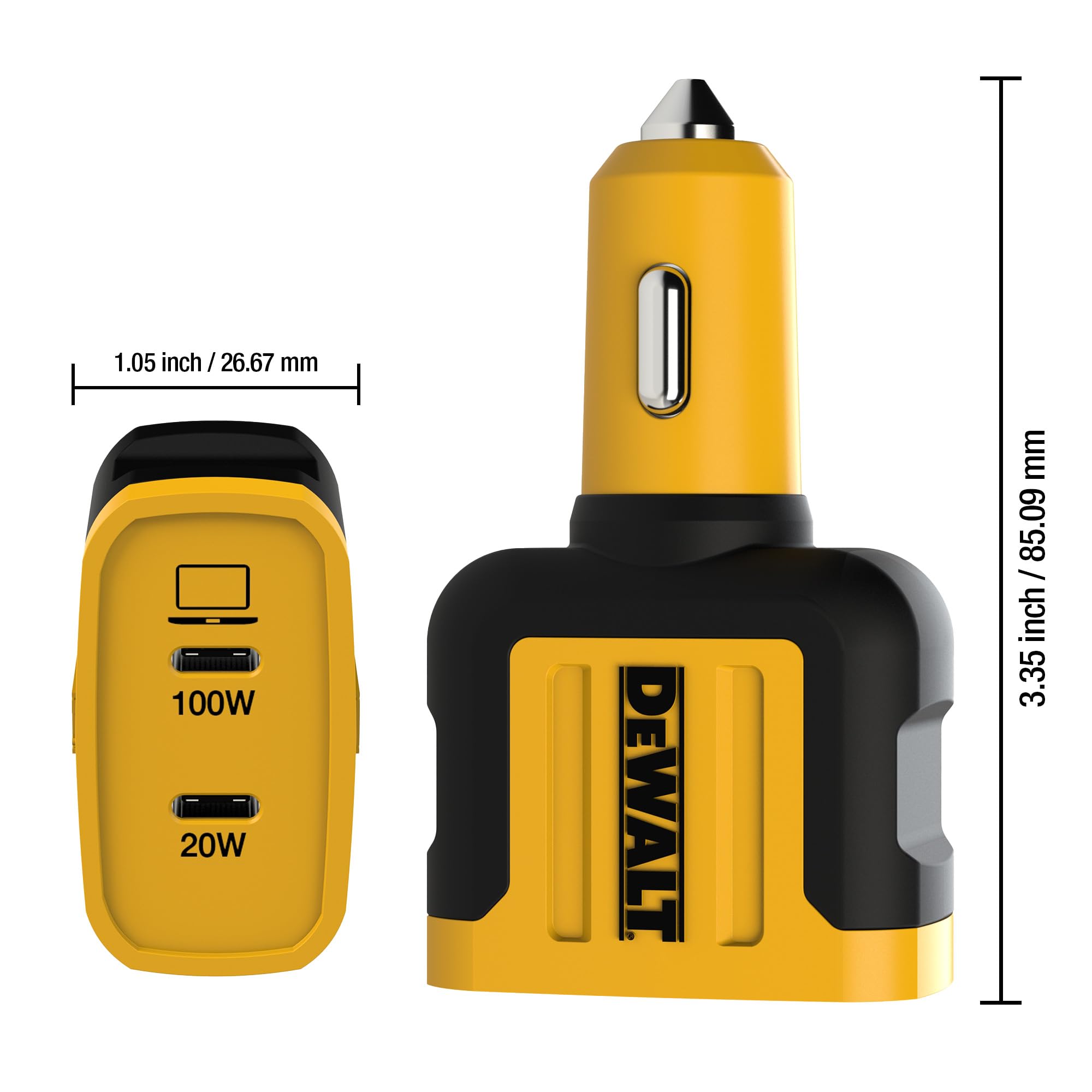 Foto 4 | Cargador De Coche Dewalt Usb C 120w 2 Puertos Pd 3.0 Type C Pps - Venta Internacional.