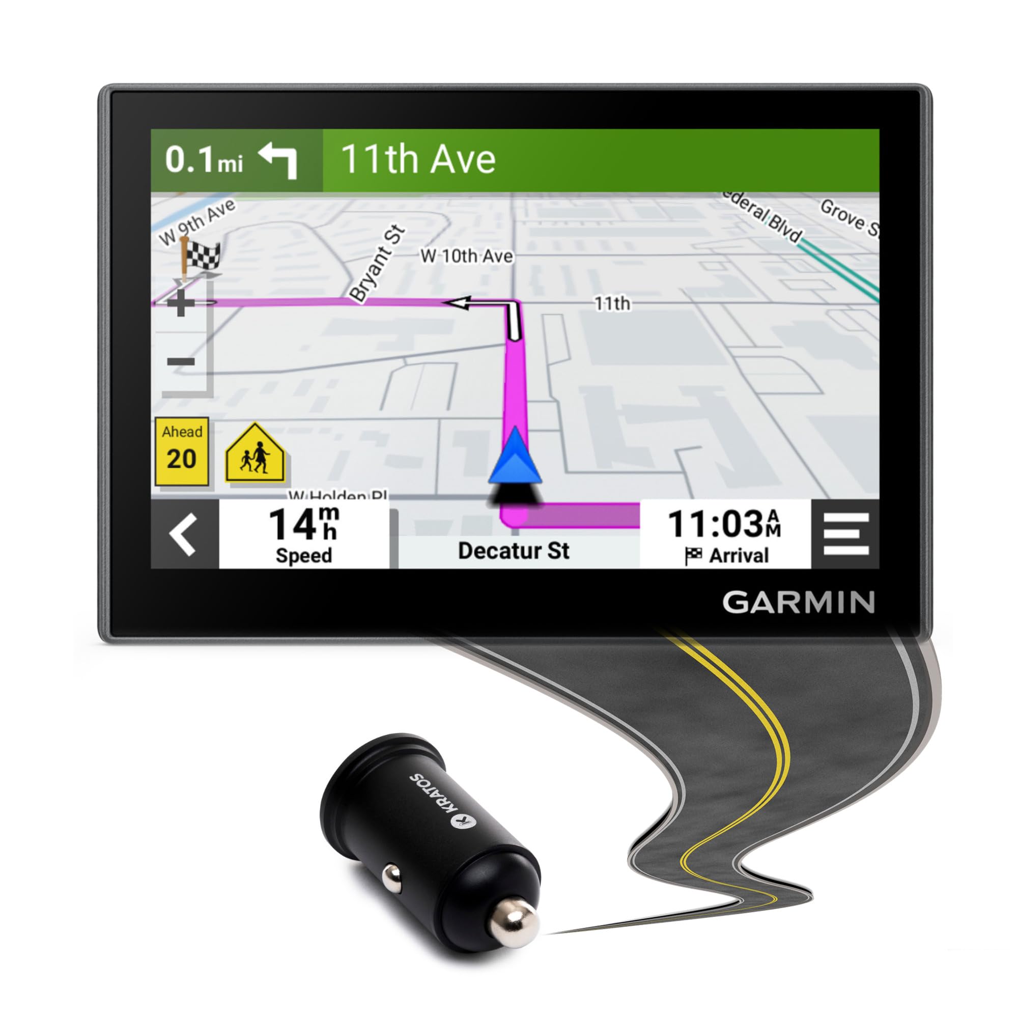 Foto 2 pulgar | Navegador Gps Garmin Drive 53 Con Cargador De Coche Kratos Power - Venta Internacional.