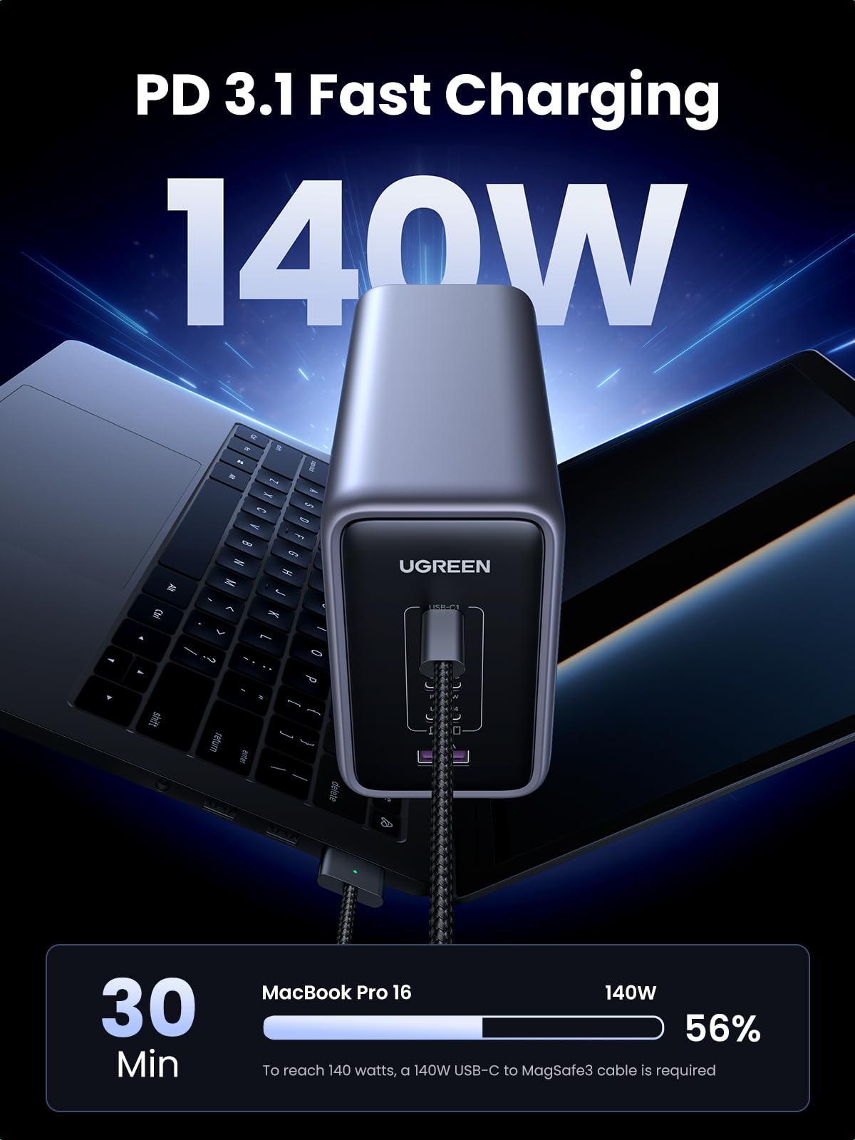 Foto 4 pulgar | Bloque De Carga Ugreen Nexode, 300 W, Usb C, 5 Puertos, Macbook Pro/air - Venta Internacional.