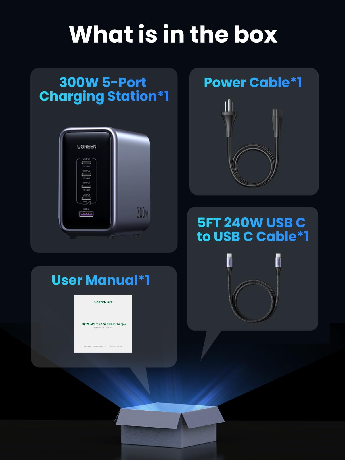 Foto 7 pulgar | Bloque De Carga Ugreen Nexode, 300 W, Usb C, 5 Puertos, Macbook Pro/air - Venta Internacional.