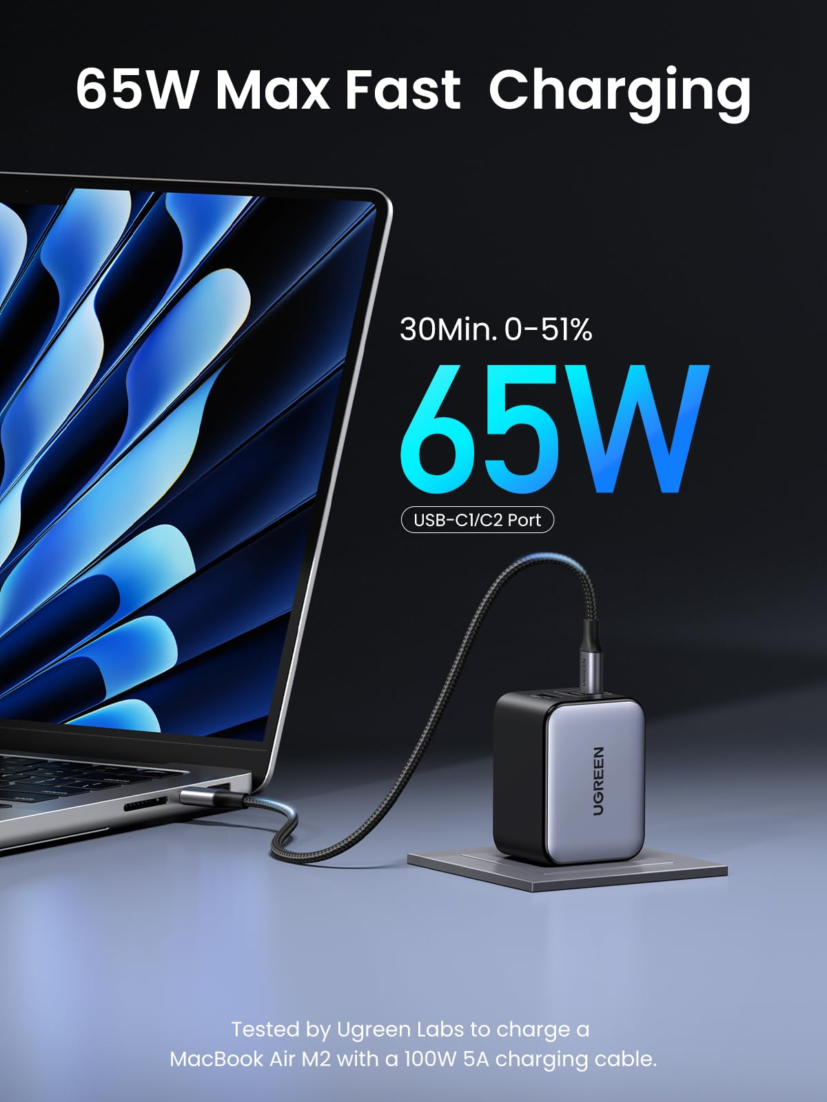 Foto 3 pulgar | Cargador Ugreen Usb C Serie Nexode X De 65 W Para Macbook Pro/air - Venta Internacional