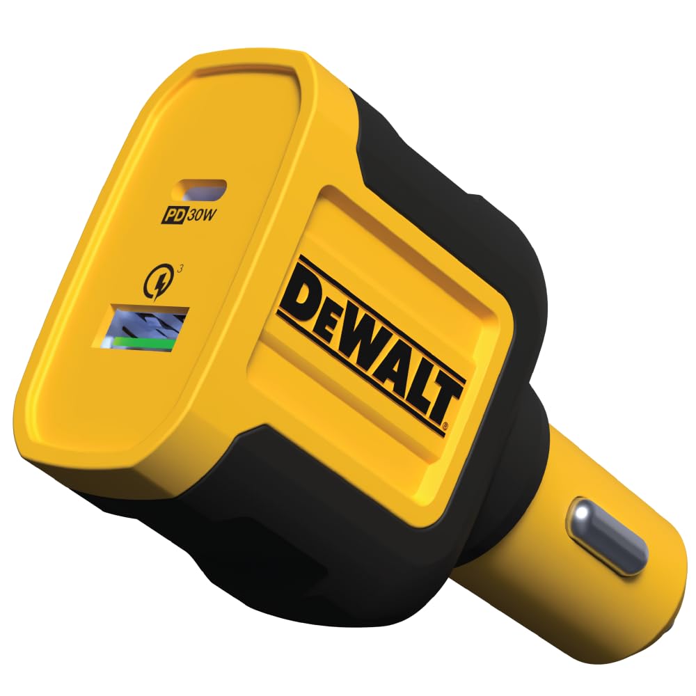 Adaptador De Cargador De Coche Dewalt Usb + Usb C 49,5 W Pd 30 W Qc 3.0 - Venta Internacional.