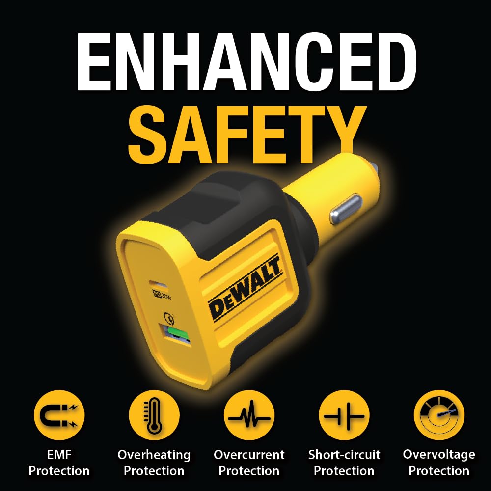 Foto 6 pulgar | Adaptador De Cargador De Coche Dewalt Usb + Usb C 49,5 W Pd 30 W Qc 3.0 - Venta Internacional.