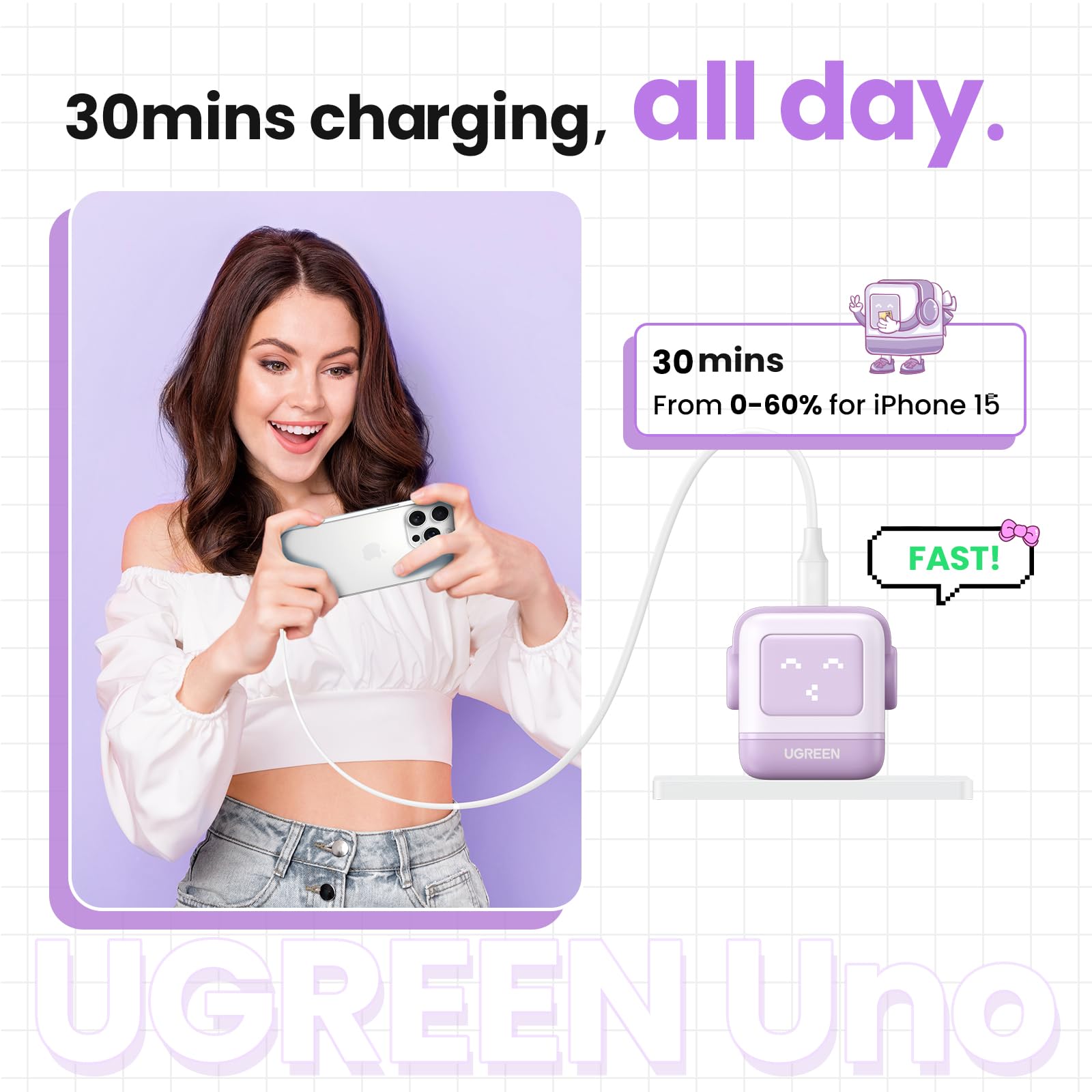 Foto 4 pulgar | Cargador Ugreen de 30w-Venta Internacional