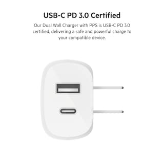 Foto 5 | Cargador De Pared Belkin De 37 W Con Suministro De Energía Usb-c De 25 W + 12 W - Venta Internacional.