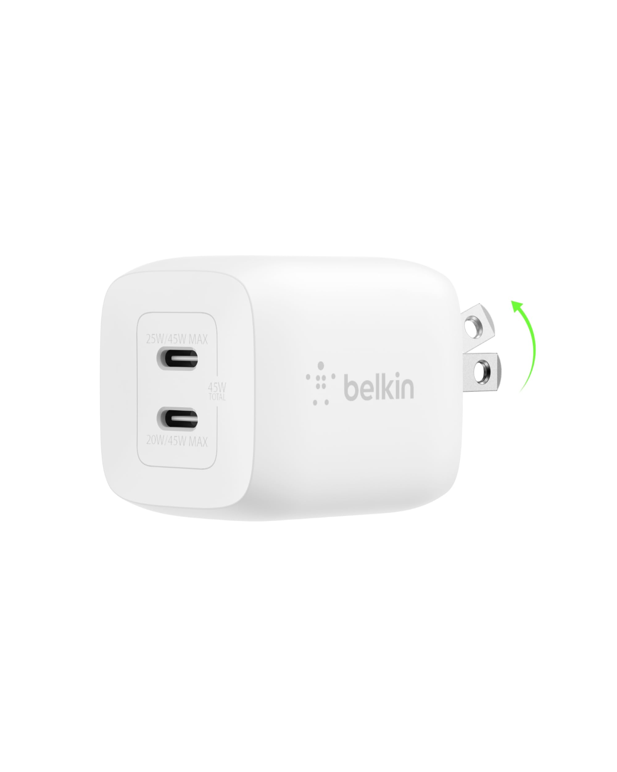 Cargador De Pared Belkin 45 W Dual Usb-c Power Delivery 3.0 Blanco - Venta Internacional. $919