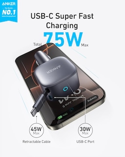 Foto 2 | Cargador De Coche Anker Usb-c De 75 W Como Máximo, Ultracompacto Tipo C - Venta Internacional.
