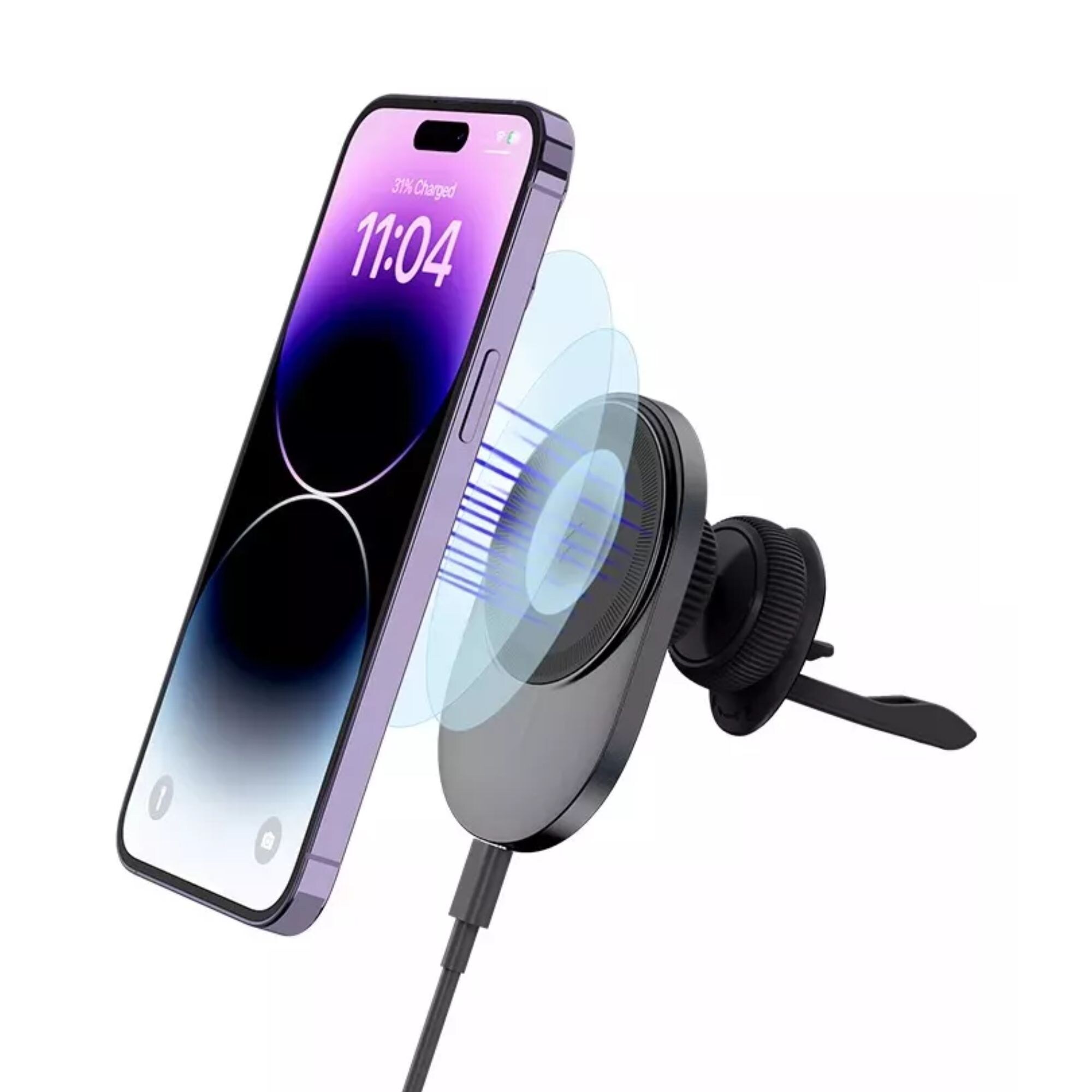 Cargador Inalámbrico Soporte de Auto Mr. Gadgets para iPhone Magsafe Negro $273