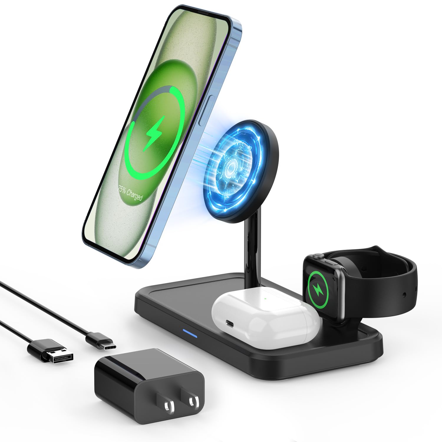 Estación De Carga Inalámbrica Joygeek 3 En 1 Para Dispositivos Apple - Venta Internacional. $639