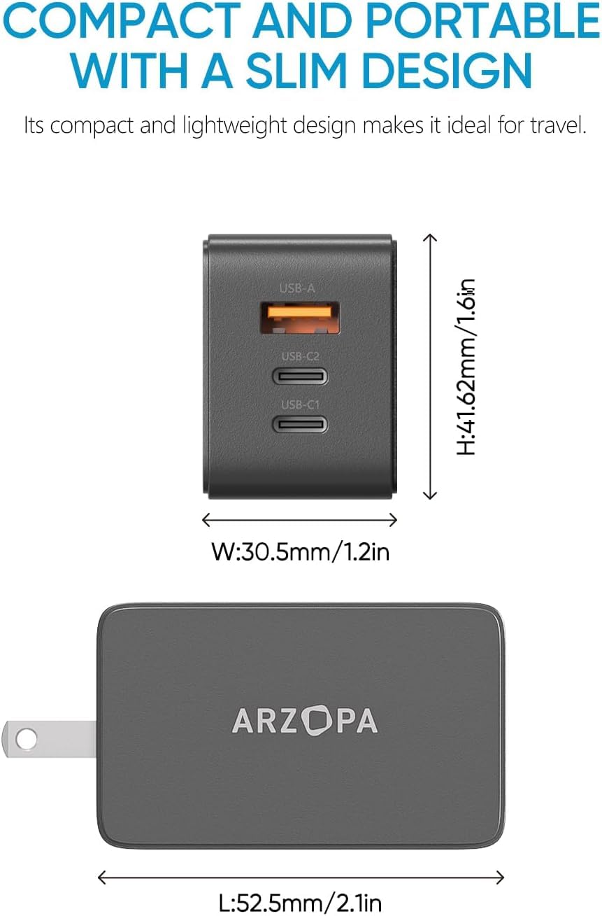 Foto 6 pulgar | Bloque De Carga Arzopa Usb C Pps De 65 W Con 3 Puertos Para Macbook Pro/air - Venta Internacional.