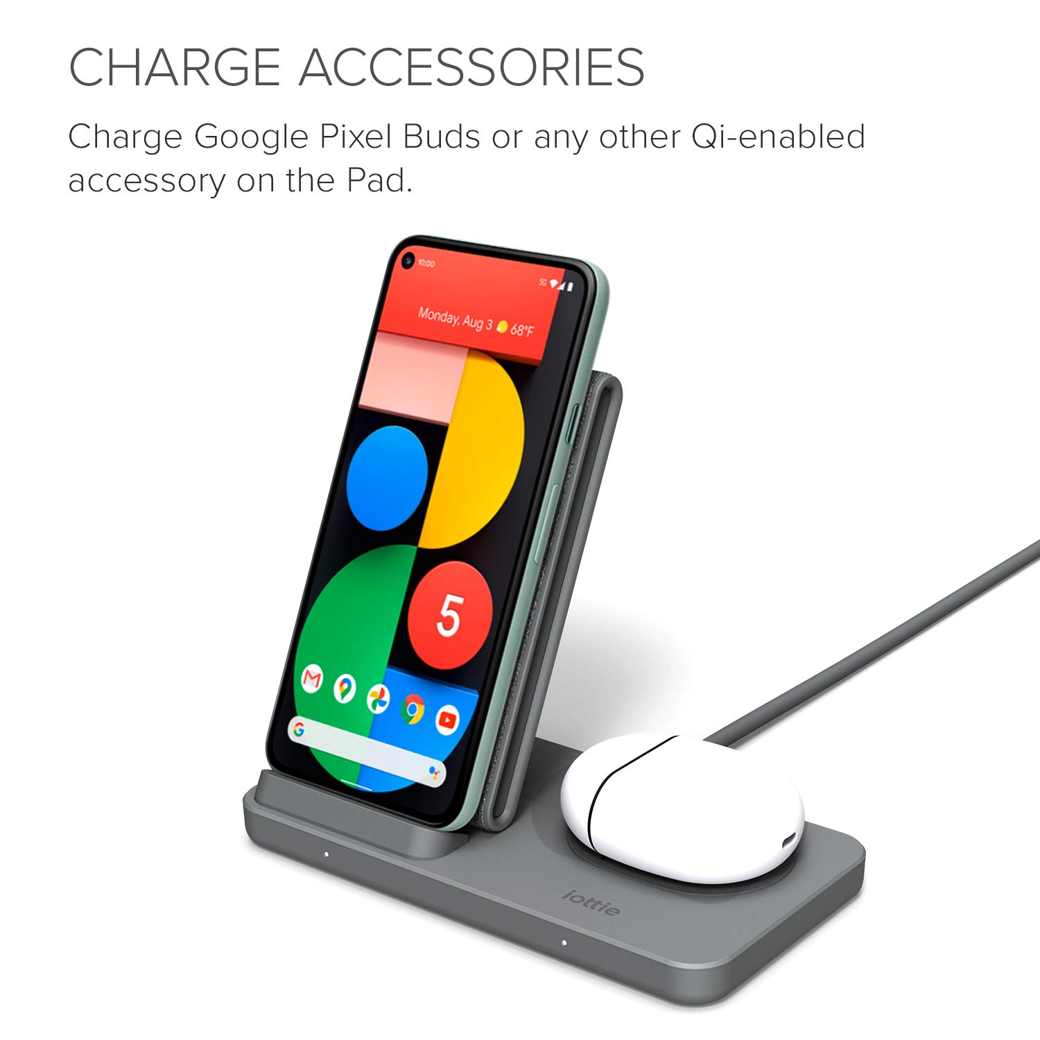 Foto 4 pulgar | Cargador Inalámbrico Iottie Ion Wireless Duo De 10 W Con Soporte Y Almohadilla De 5 W - Venta Internacional.