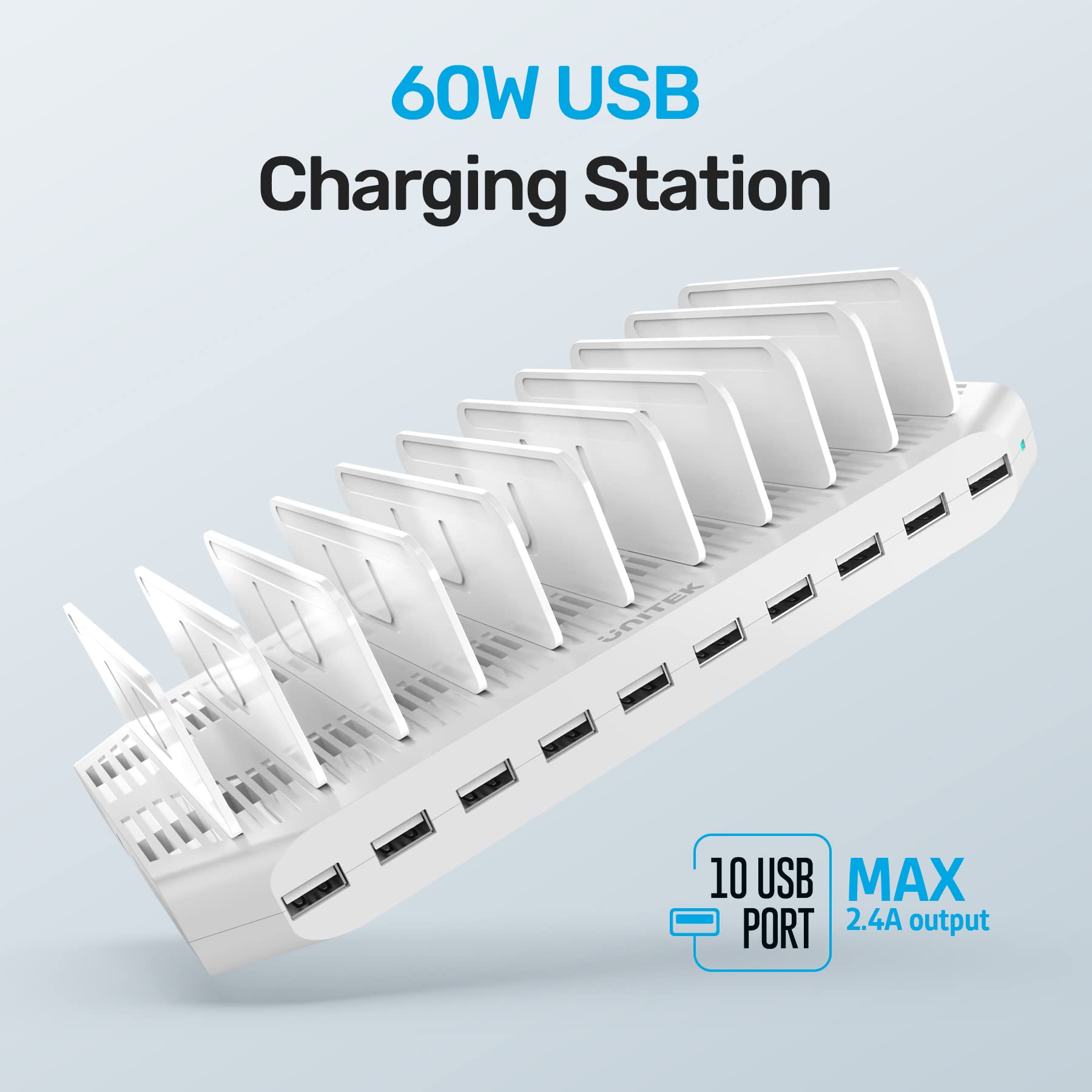 Foto 5 pulgar | Estación De Carga Unitek Multi Usb De 10 Puertos Para Múltiples Dispositivos - Venta Internacional.