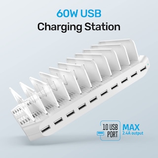 Foto 4 | Estación De Carga Unitek Multi Usb De 10 Puertos Para Múltiples Dispositivos - Venta Internacional.