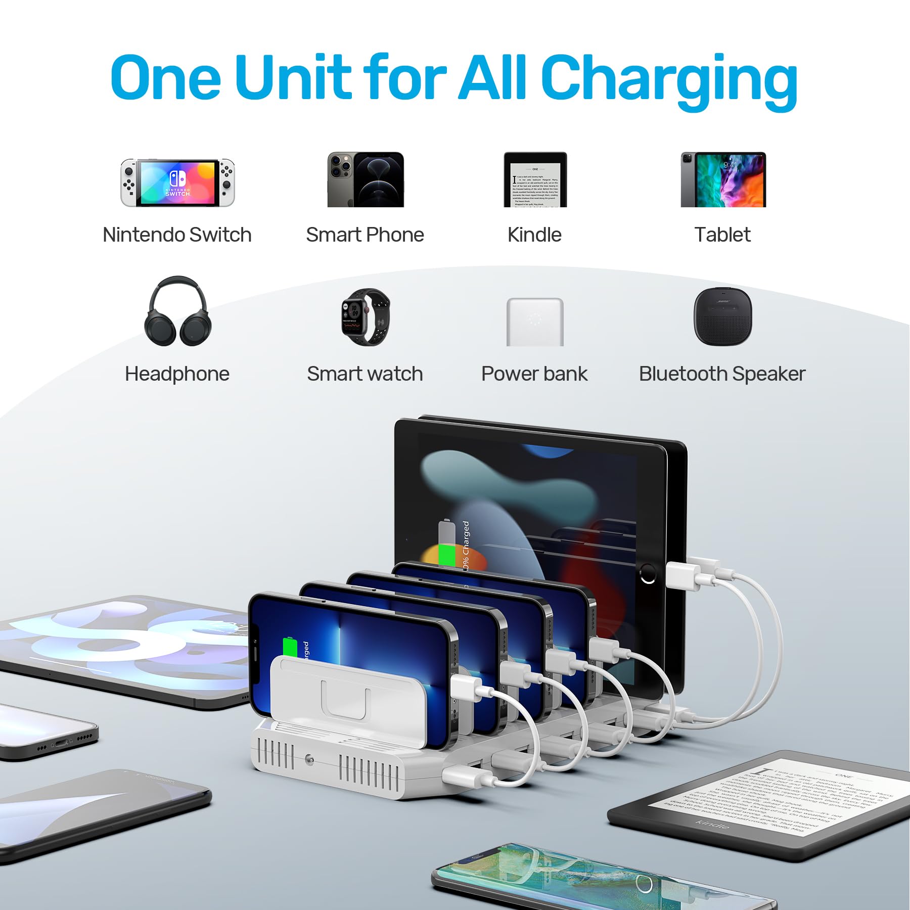 Foto 6 pulgar | Estación De Carga Unitek Multi Usb De 10 Puertos Para Múltiples Dispositivos - Venta Internacional.