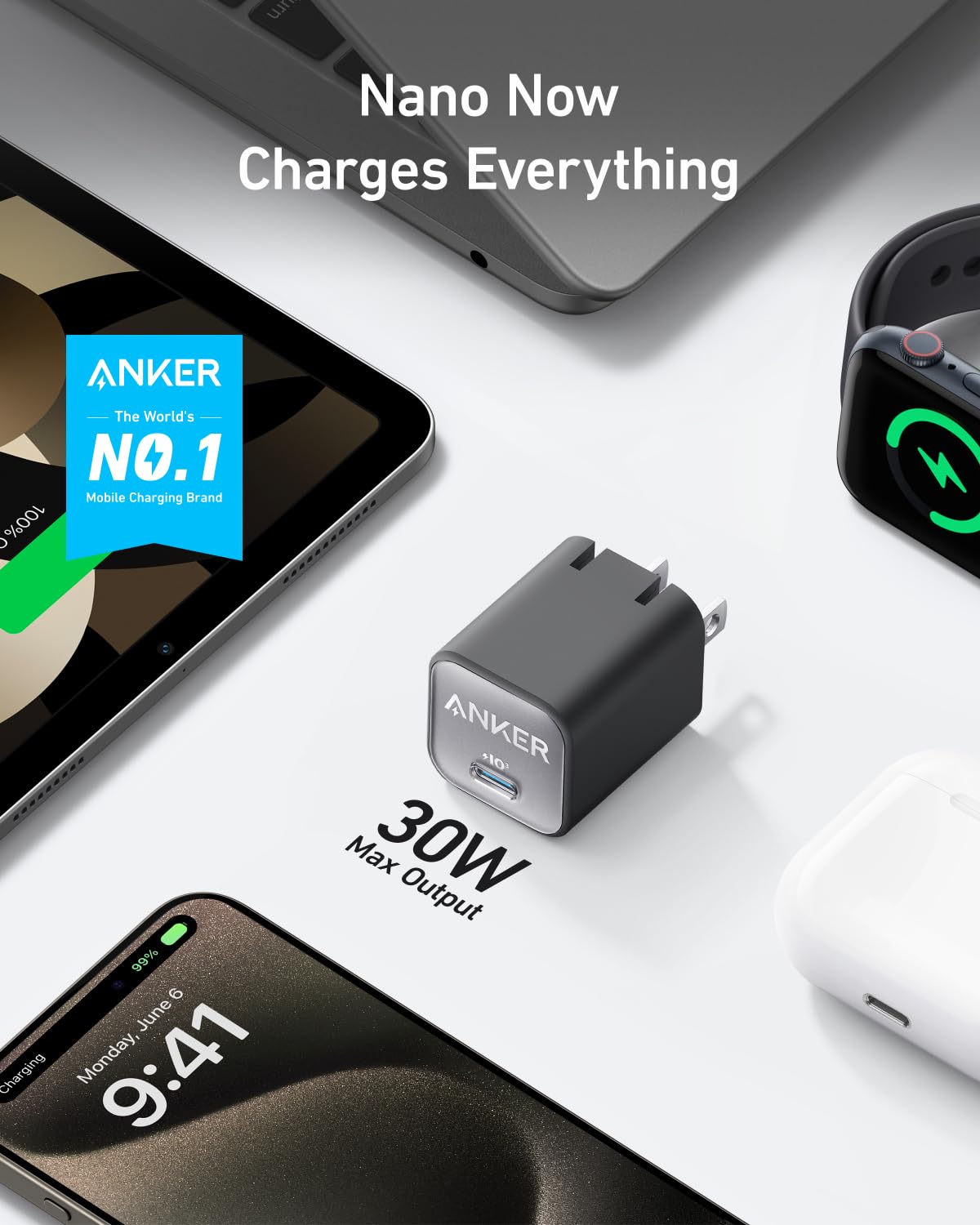 Foto 3 pulgar | Cargador Anker Nano 30w Usb C Gan Piq 3.0 Para Iphone Galaxy - Venta Internacional.