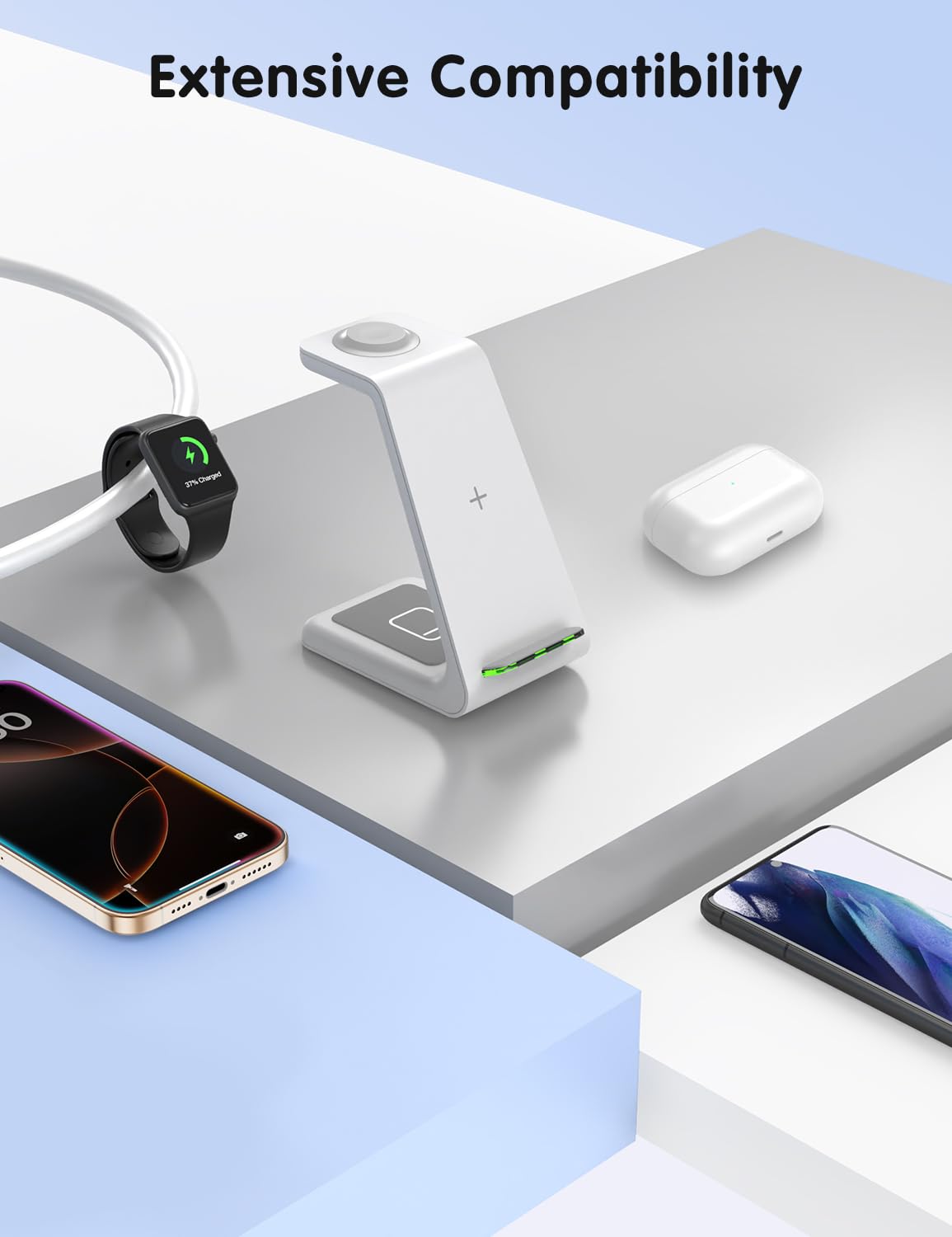 Foto 2 | Estación De Carga Inalámbrica Joygeek 3 En 1 Para Apple - Venta Internacional.