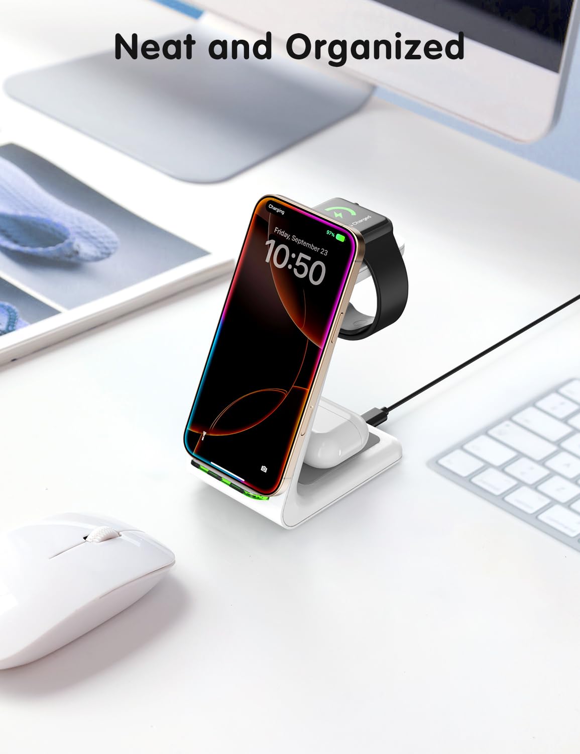 Foto 4 pulgar | Estación De Carga Inalámbrica Joygeek 3 En 1 Para Apple - Venta Internacional.