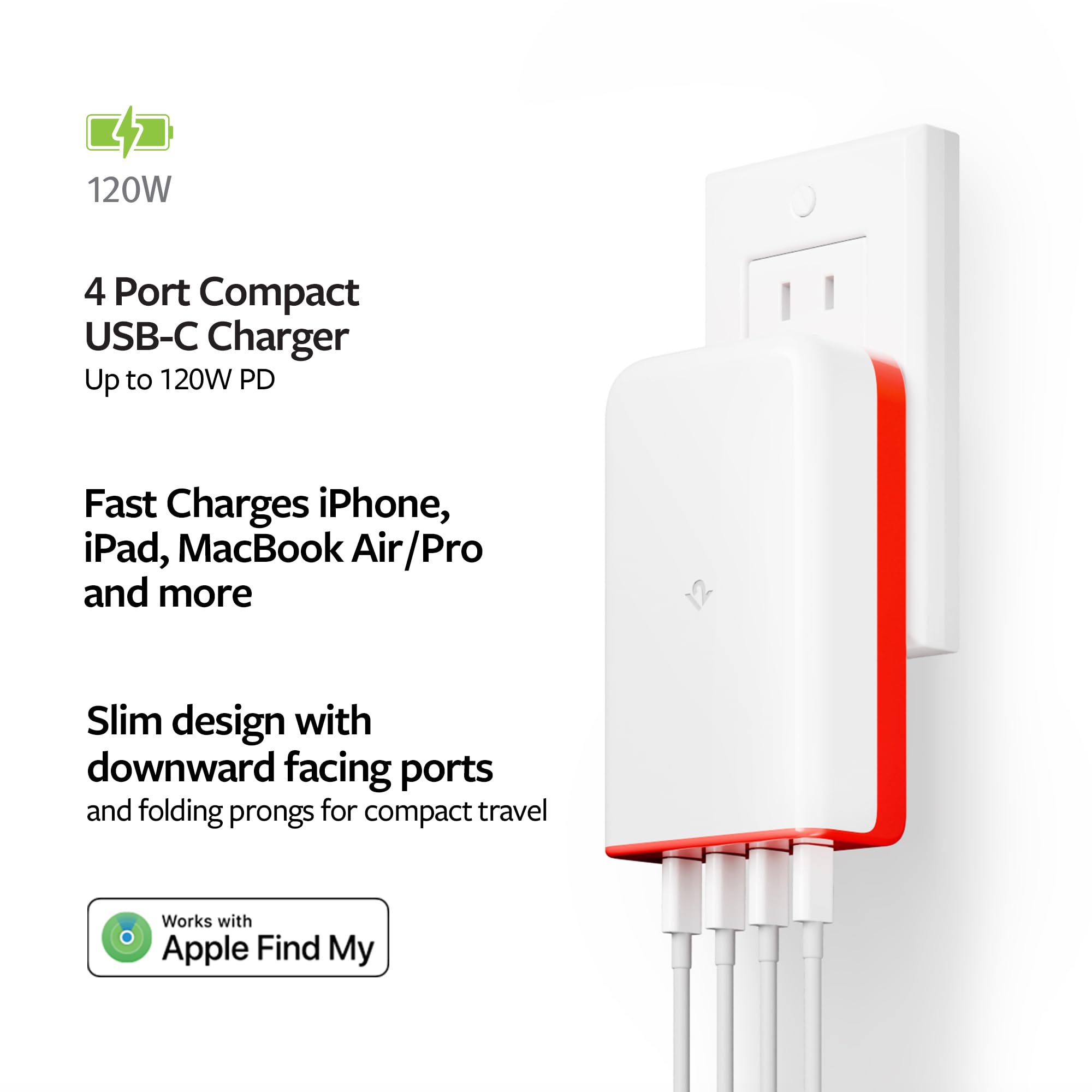 Foto 2 | Cargador De Pared Twelve South Plugbug De 4 Puertos Y 120 W Usb-c Con Find My - Venta Internacional.