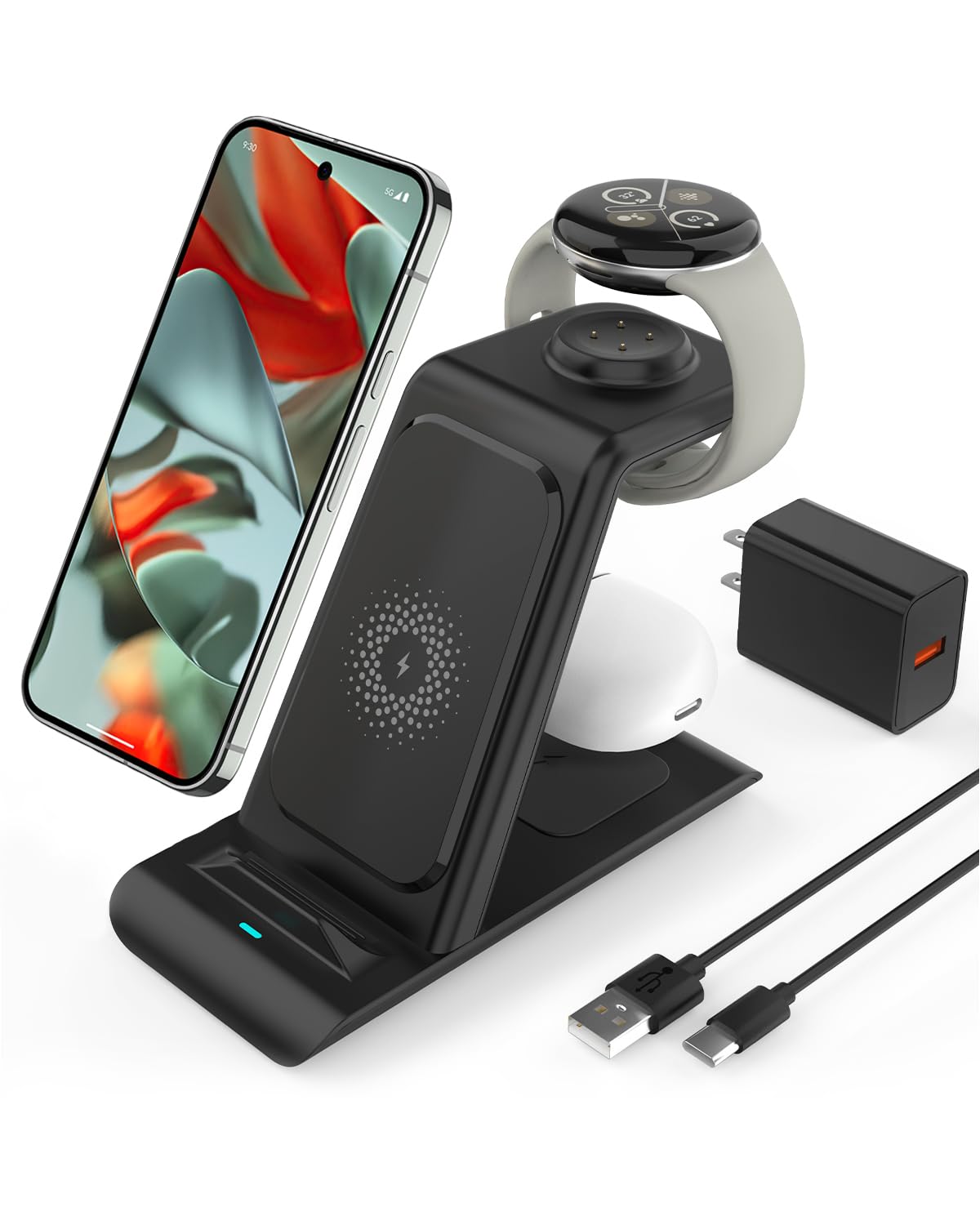 Soporte De Cargador Inalámbrico 3 En 1 Kartice Compatible Con Pixel - Venta Internacional. $999