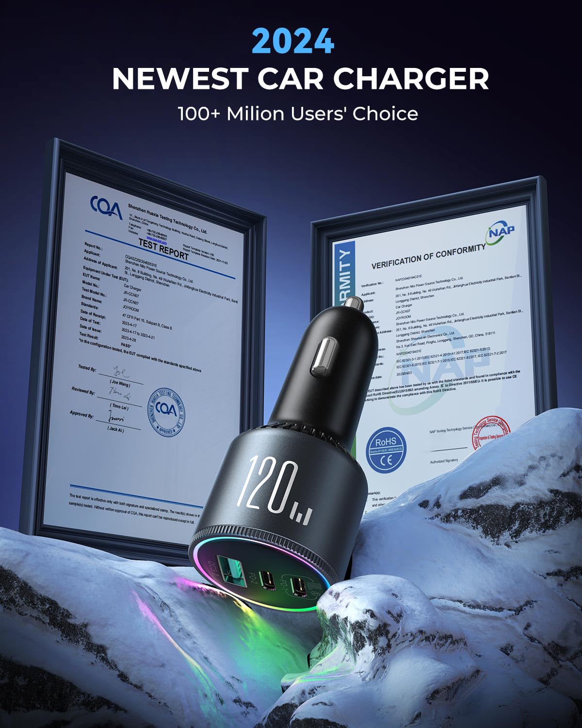 Foto 8 pulgar | Cargador De Coche Joyroom 120w Usb C Pd100w+pd35w Para Iphone 16 Pro - Venta Internacional.
