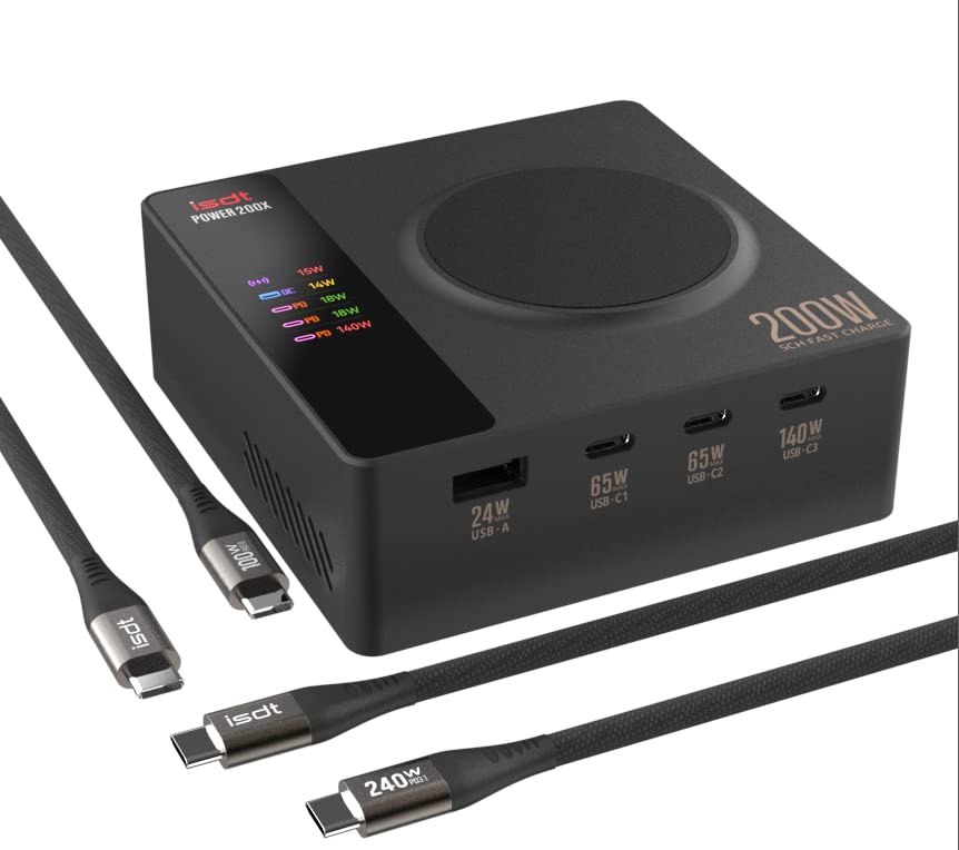 Foto 3 pulgar | Estación De Carga Isdt Power 200x 200w Usb-c 4+1 Puertos 200w - Venta Internacional.