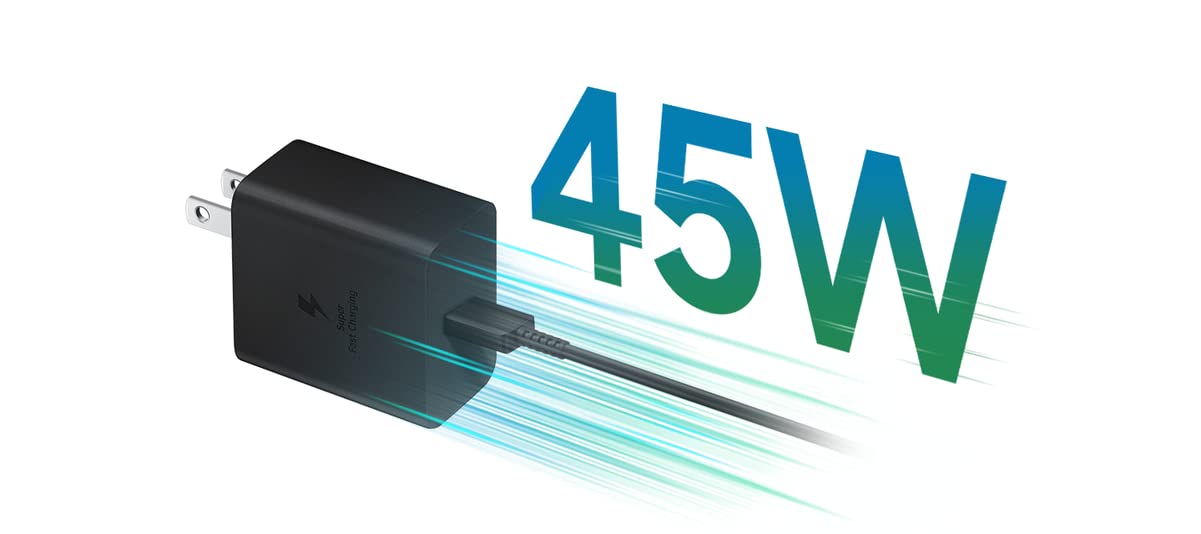 Foto 3 | Adaptador De Corriente Samsung De 45 W Con Cable Usb C A C Negro - Venta Internacional.