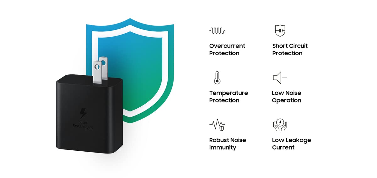 Foto 5 | Adaptador De Corriente Samsung De 45 W Con Cable Usb C A C Negro - Venta Internacional.