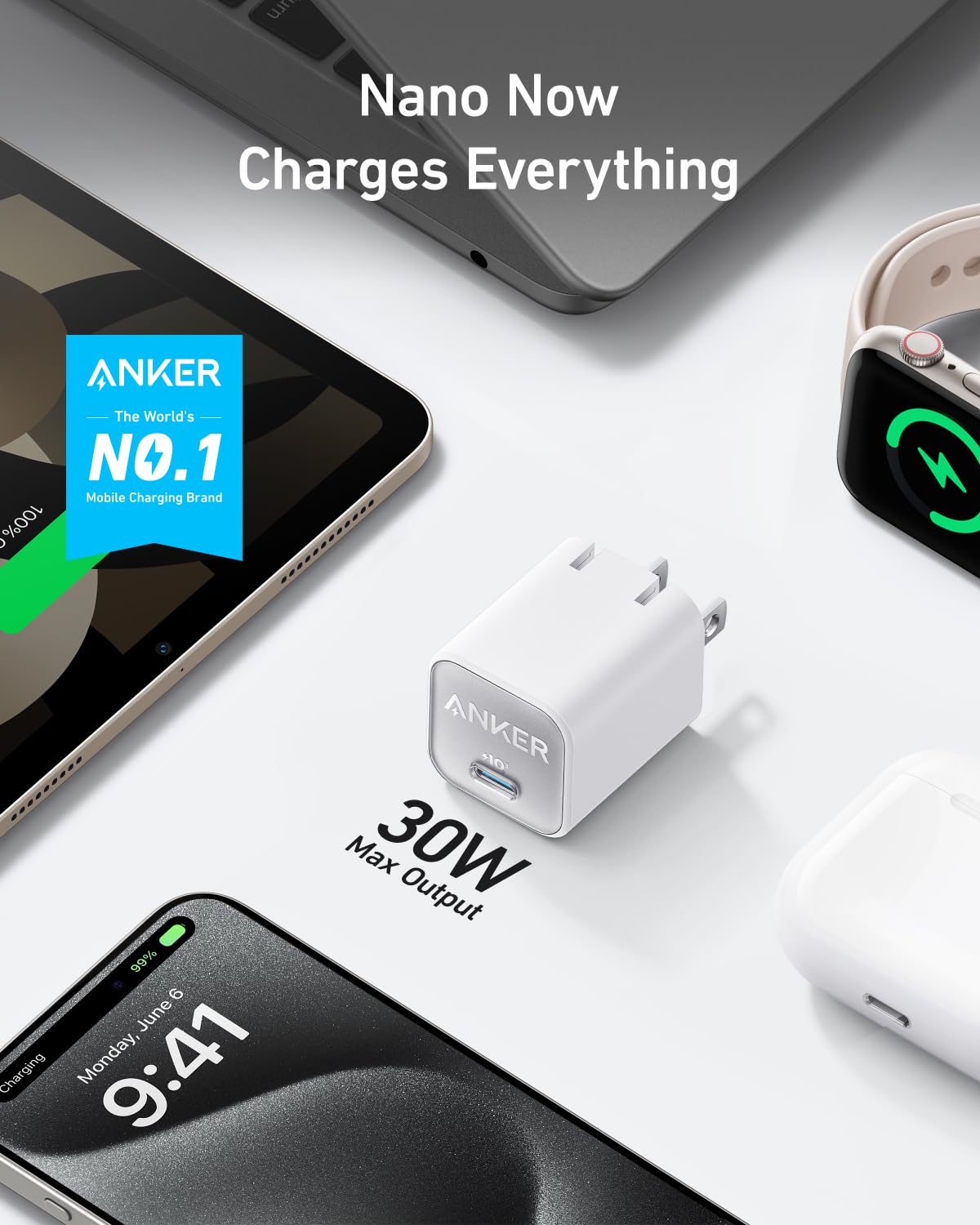 Foto 3 pulgar | Cargador Anker Nano 30w Usb C Gan Piq 3.0 Para Iphone Galaxy - Venta Internacional.