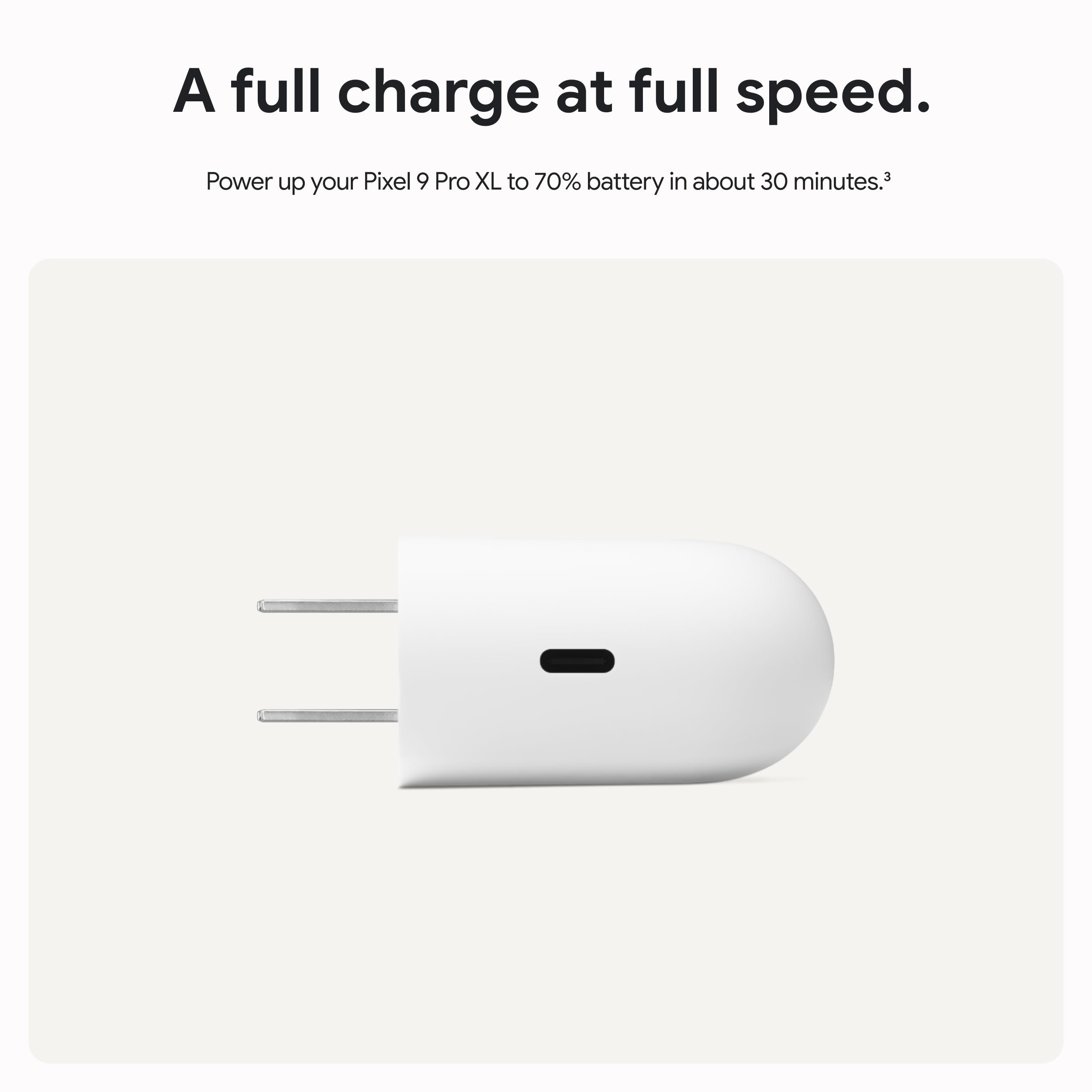 Foto 2 | Cargador Google De 45 W Usb-c Power De Carga Rápida Pixel Snow - Venta Internacional.